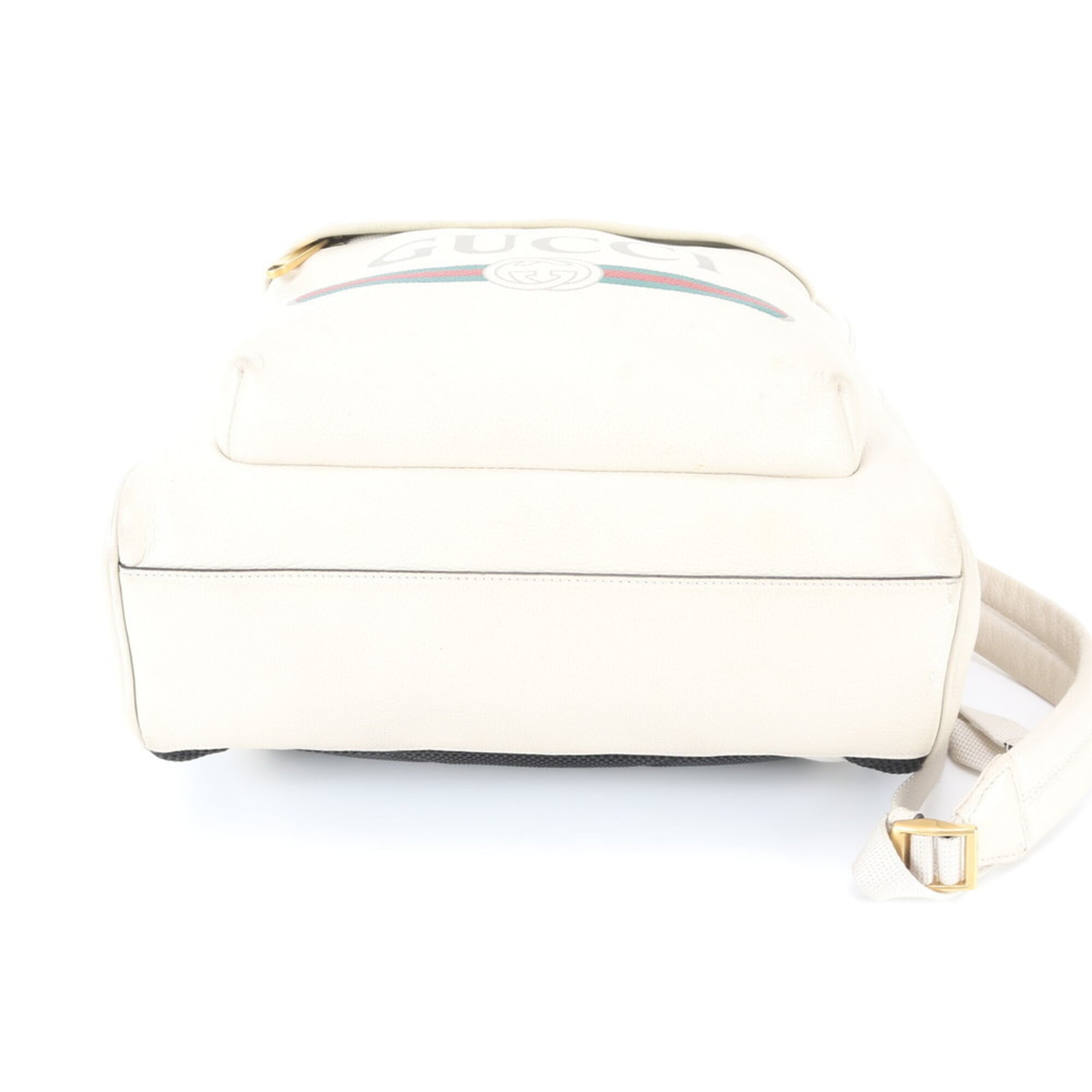 Gucci Black White Leather Backpack Shoulder Bag (Pre-Owned)