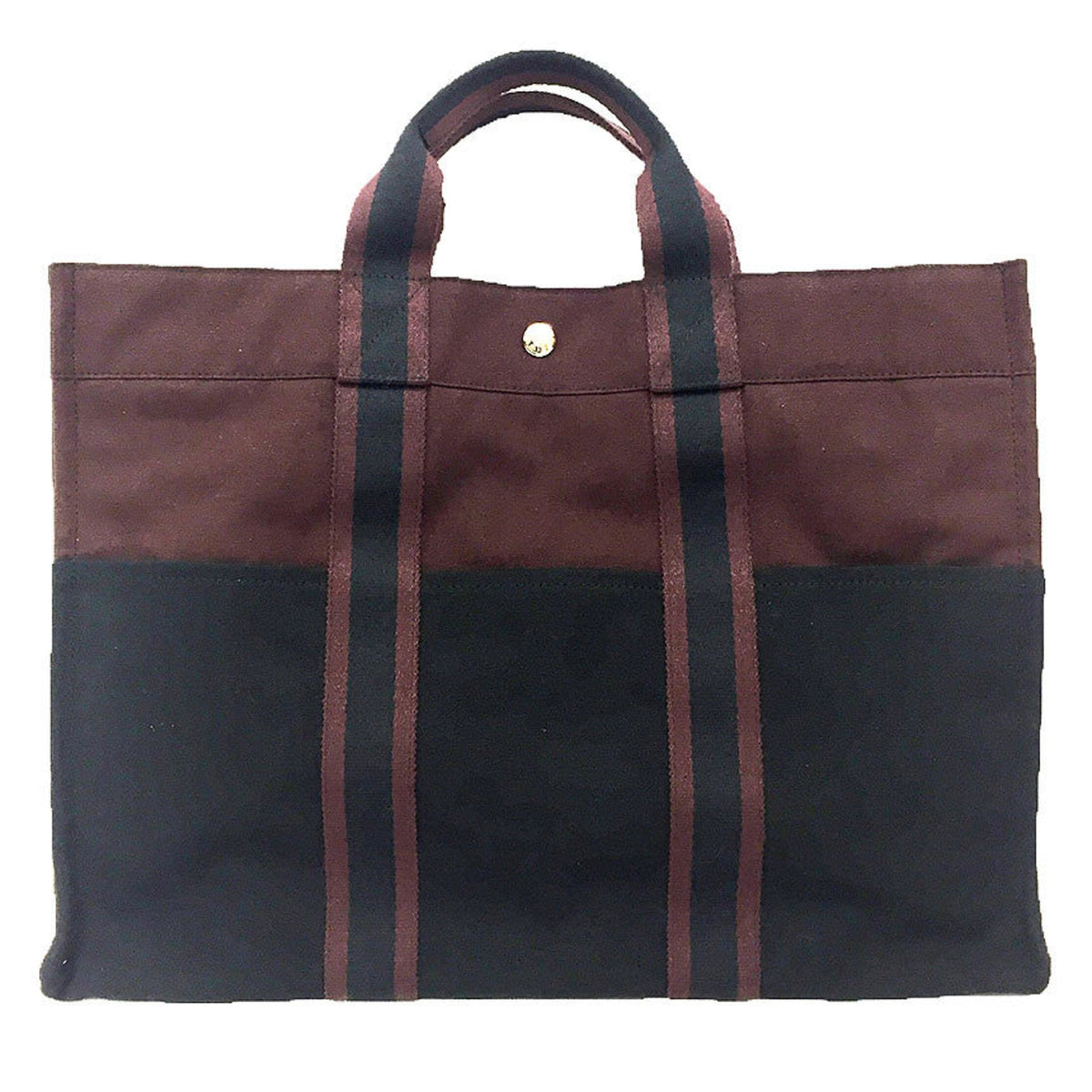 Hermes Black Bordeaux Canvas Tote Bag (Pre-Owned)