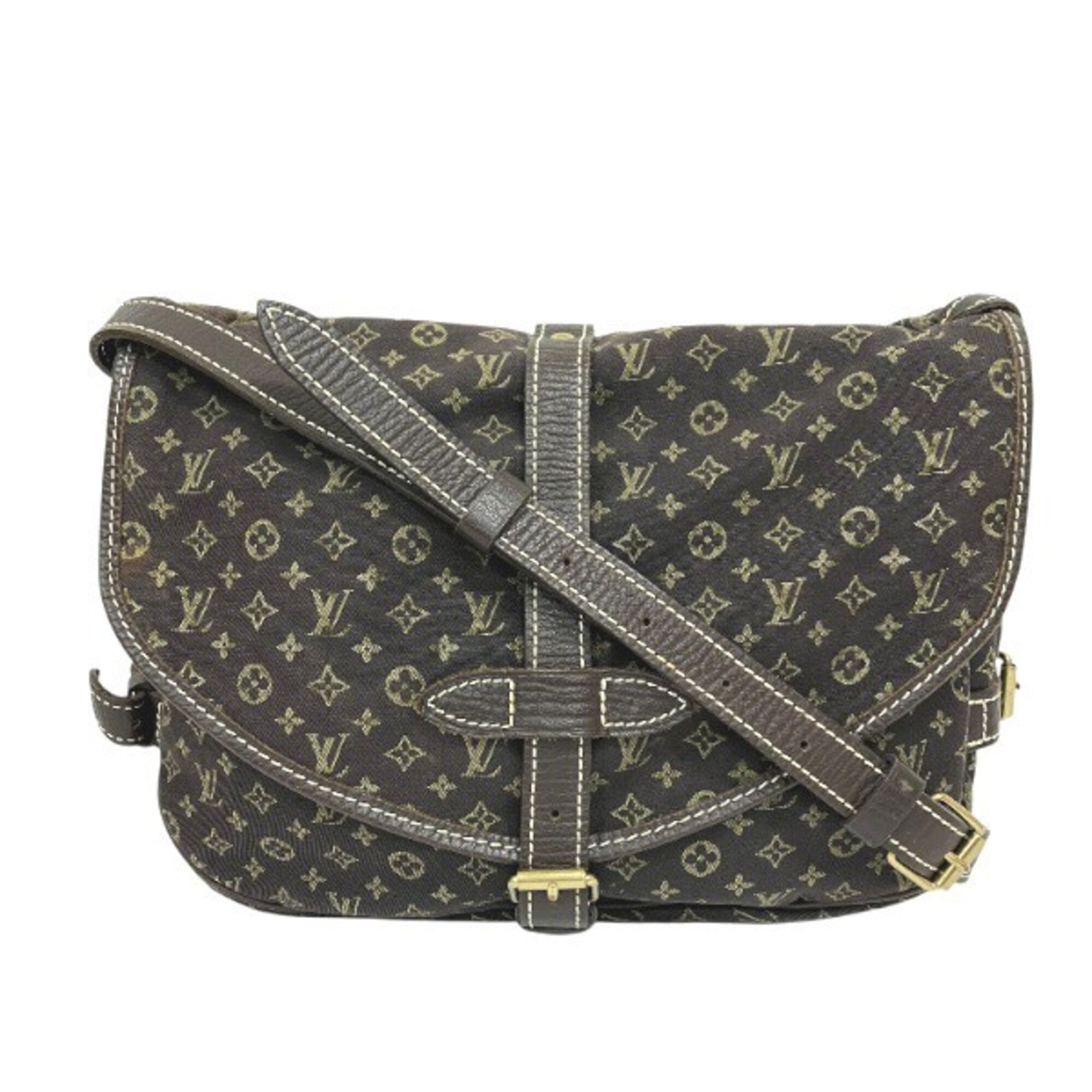 Louis Vuitton Brown Canvas Leather Handbag Shoulder Bag (Pre-Owned)