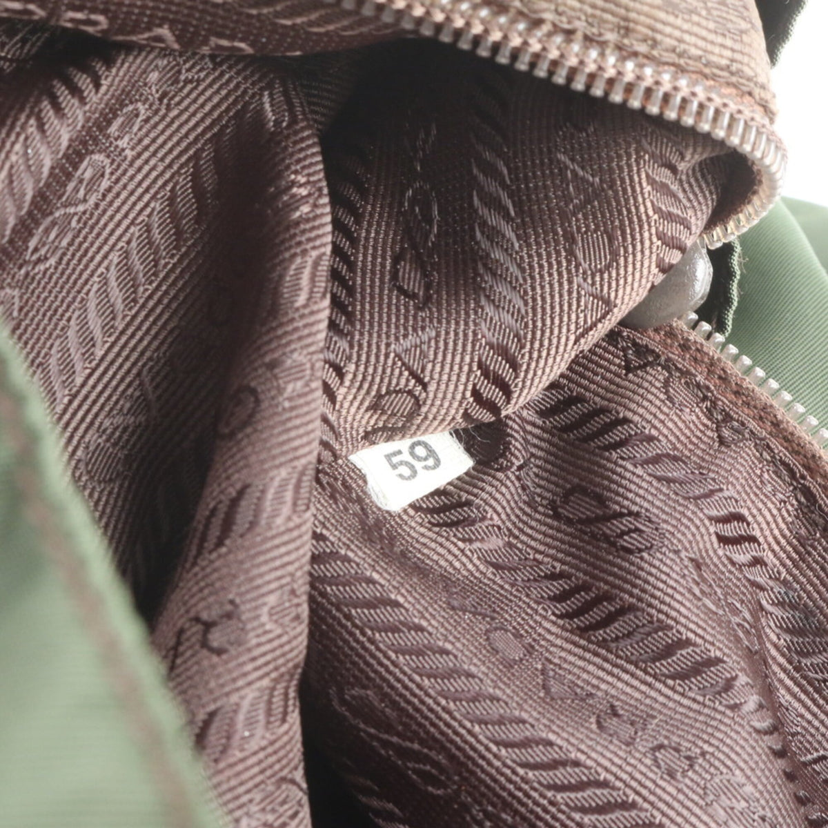 Prada Green Leather Nylon Backpack (Pre-Owned)
