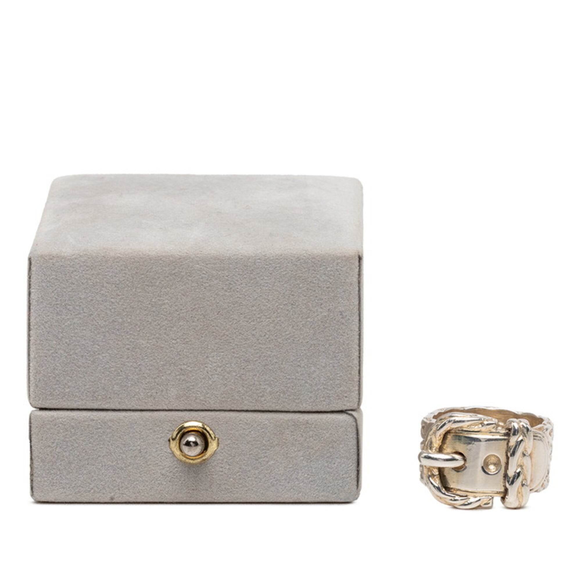 Hermes Silver 925 Band Ring (Pre-Owned)