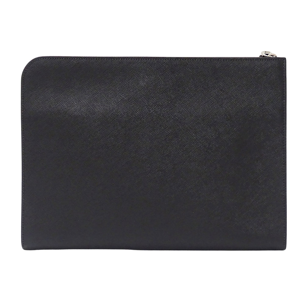 Prada Black Saffiano Triangle Clutch Bag (Pre-Owned)