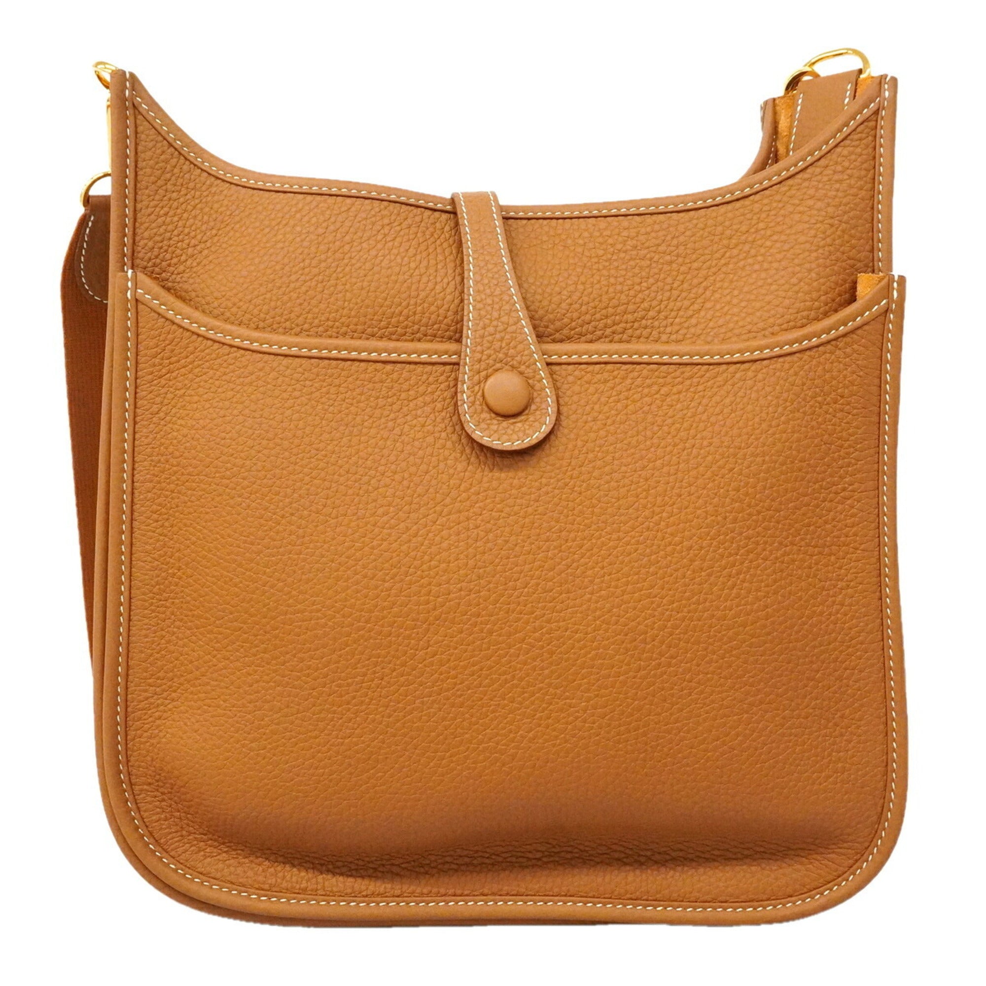 Hermes Gold Taurillon Clemence Leather Shoulder Bag (Pre-Owned)