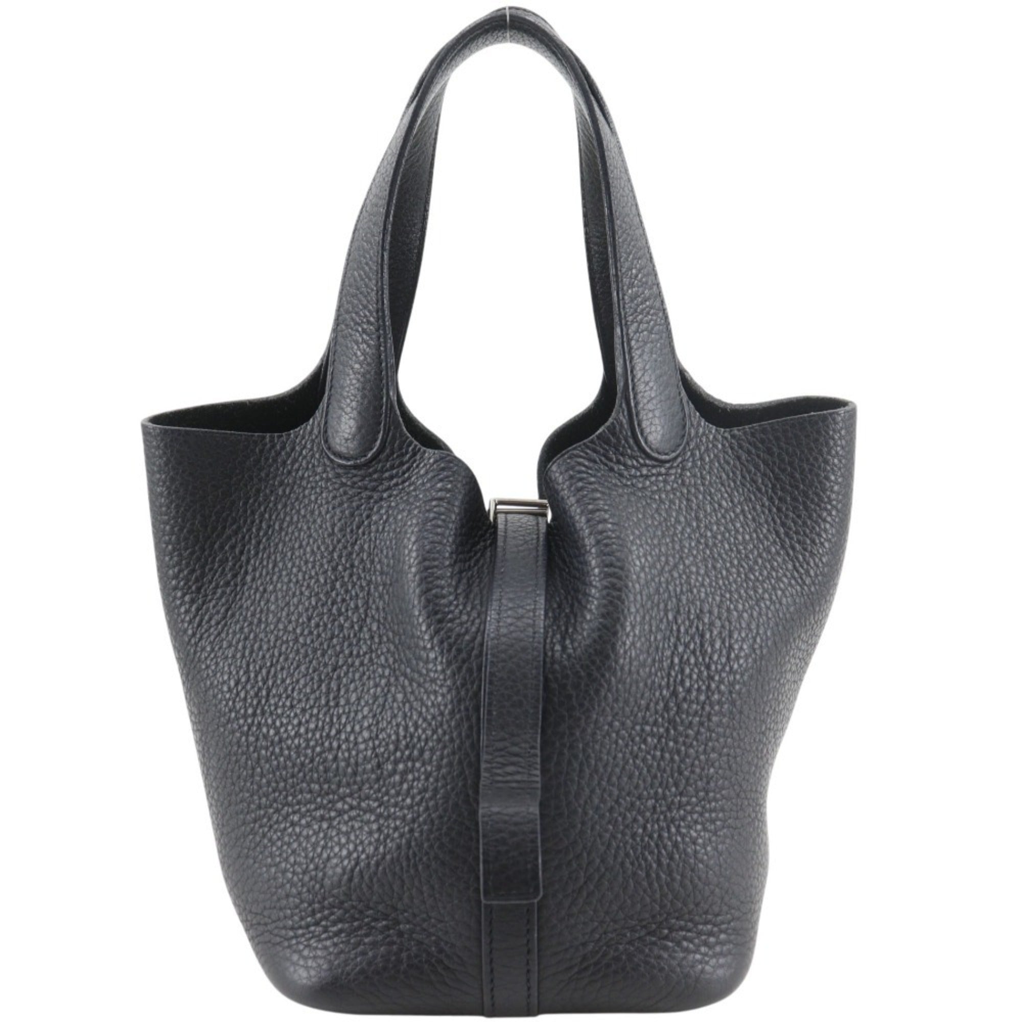 Hermes Black Taurillon Clemence Leather Handbag (Pre-Owned)