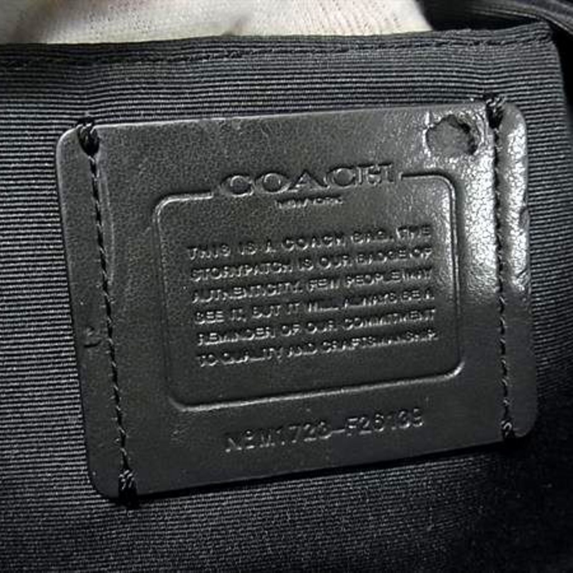 Coach Signature Black Brown Pvc Leather Handbag (Pre-Owned)