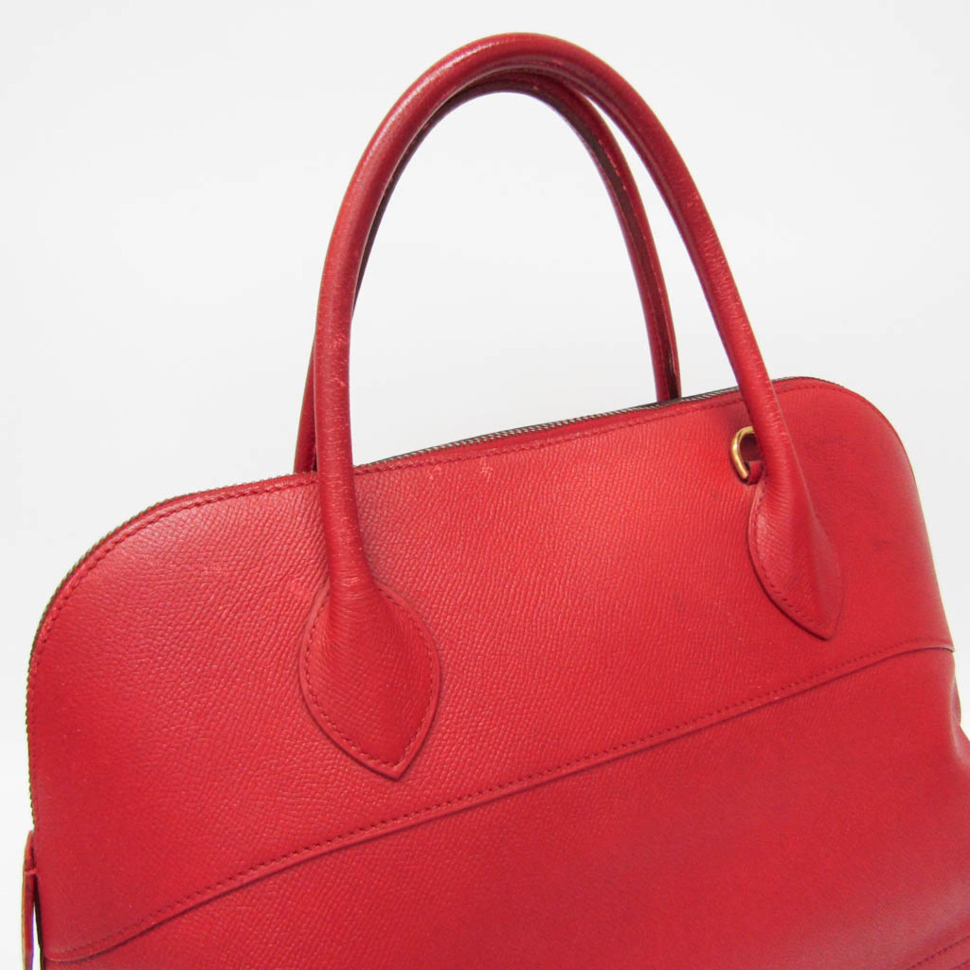 Hermes Red Color Courchevel Leather Handbag (Pre-Owned)