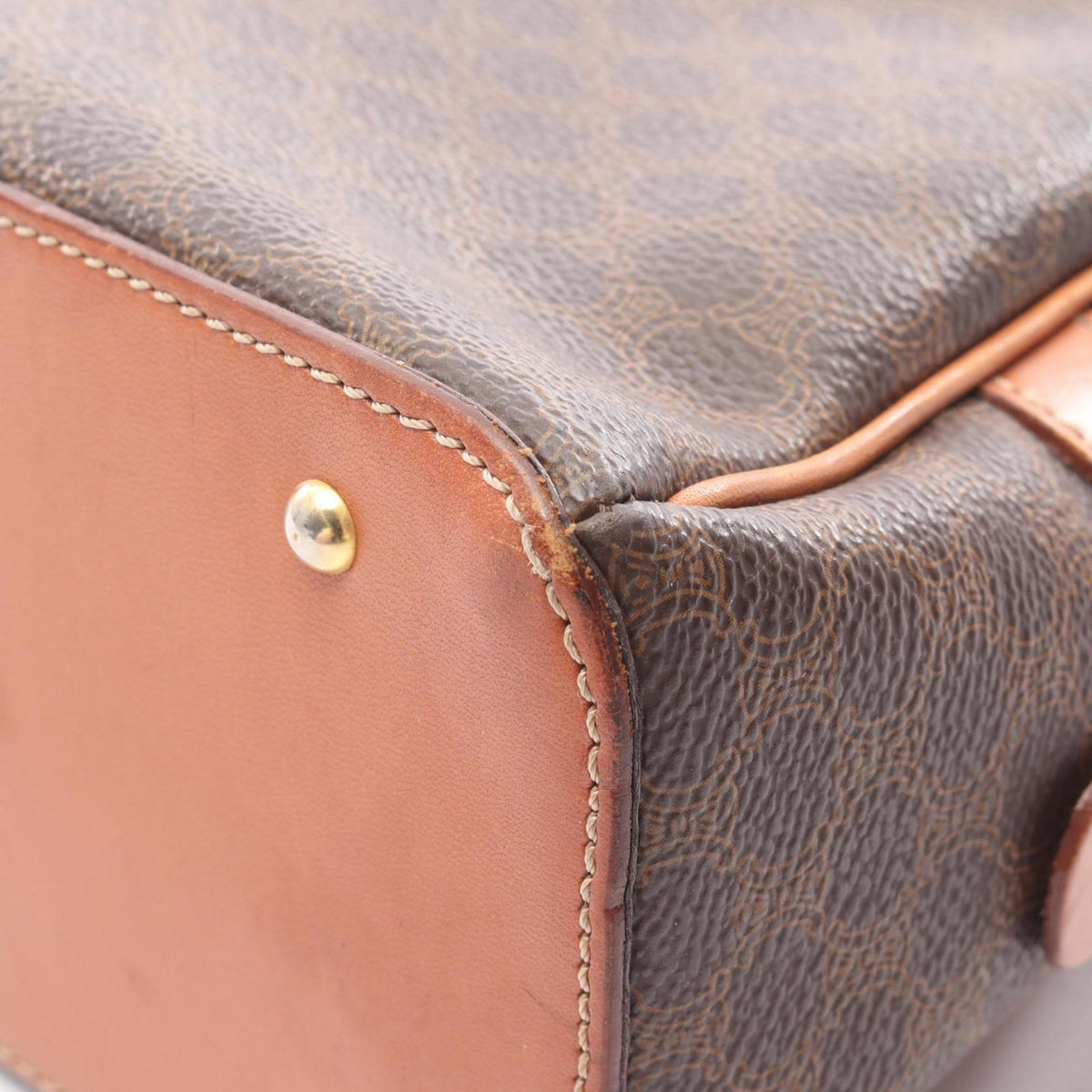 Celine Brown Coated Canvas Leather Handbag (Pre-Owned)