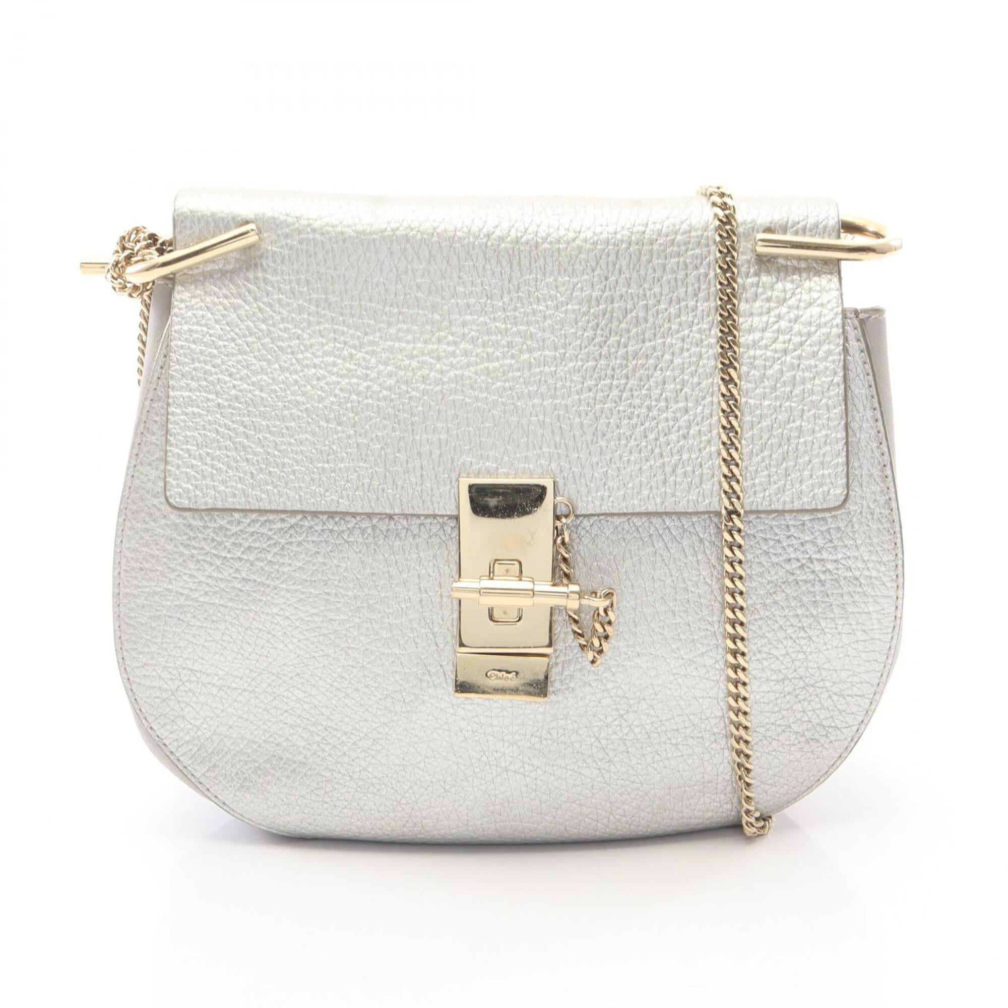 Chloé Silver Leather Handbag Shoulder Bag (Pre-Owned)