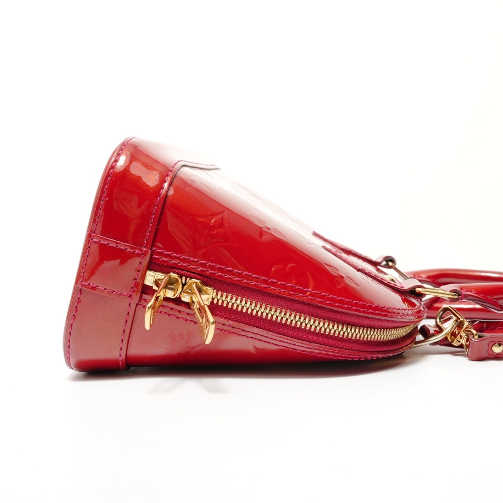 Louis Vuitton Monogram Red Color Monogram Vernis Handbag (Pre-Owned)