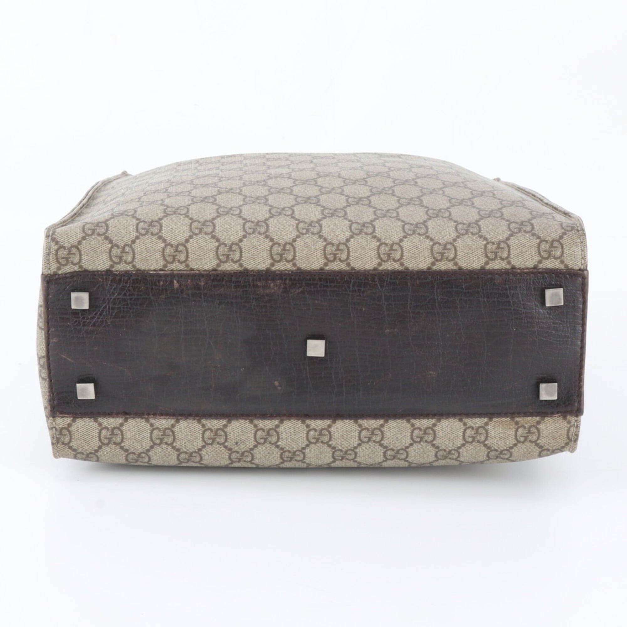 Gucci Dark Brown Grayish Gg Supreme Handbag Tote Bag (Pre-Owned)