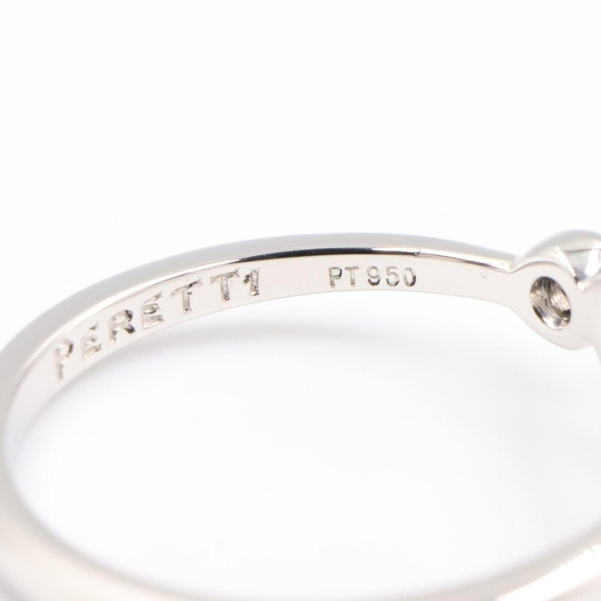 Tiffany Silver Clear Platinum 950 Band Ring (Pre-Owned)