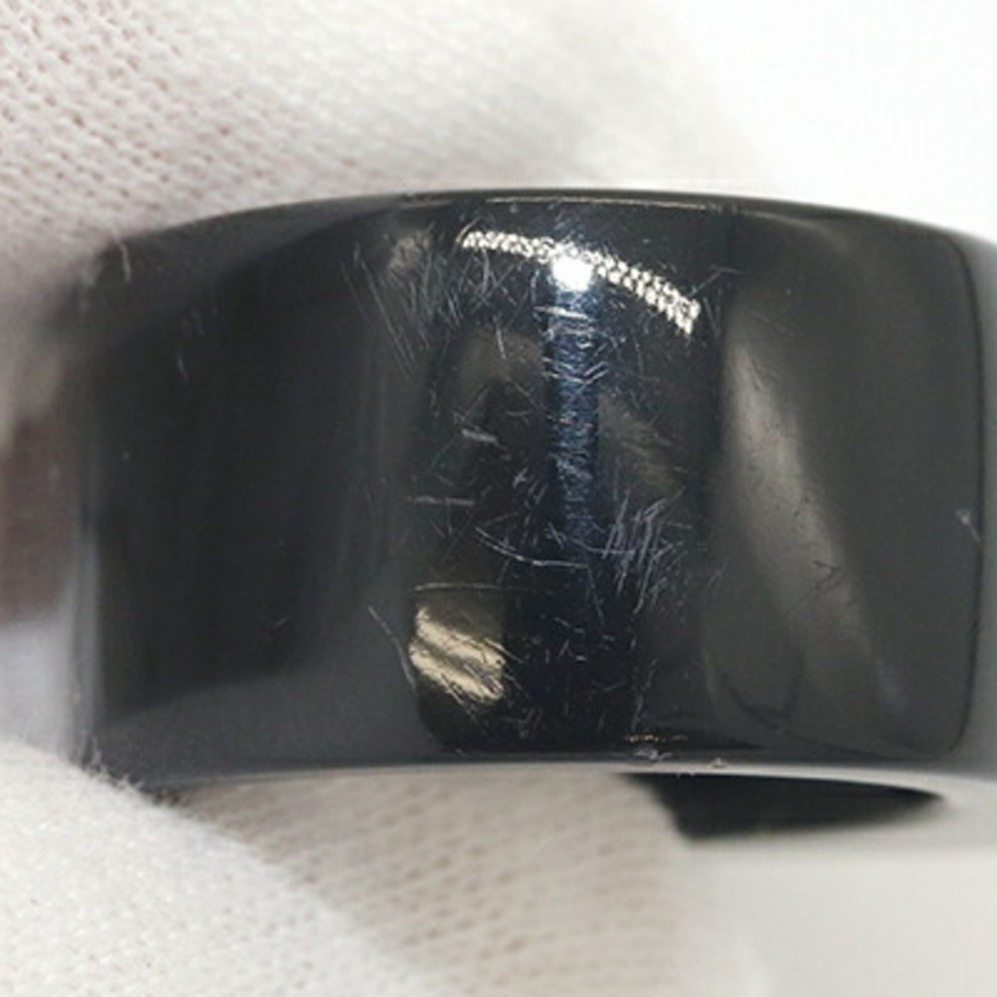 Chanel Black Resin Band Ring (Pre-Owned)