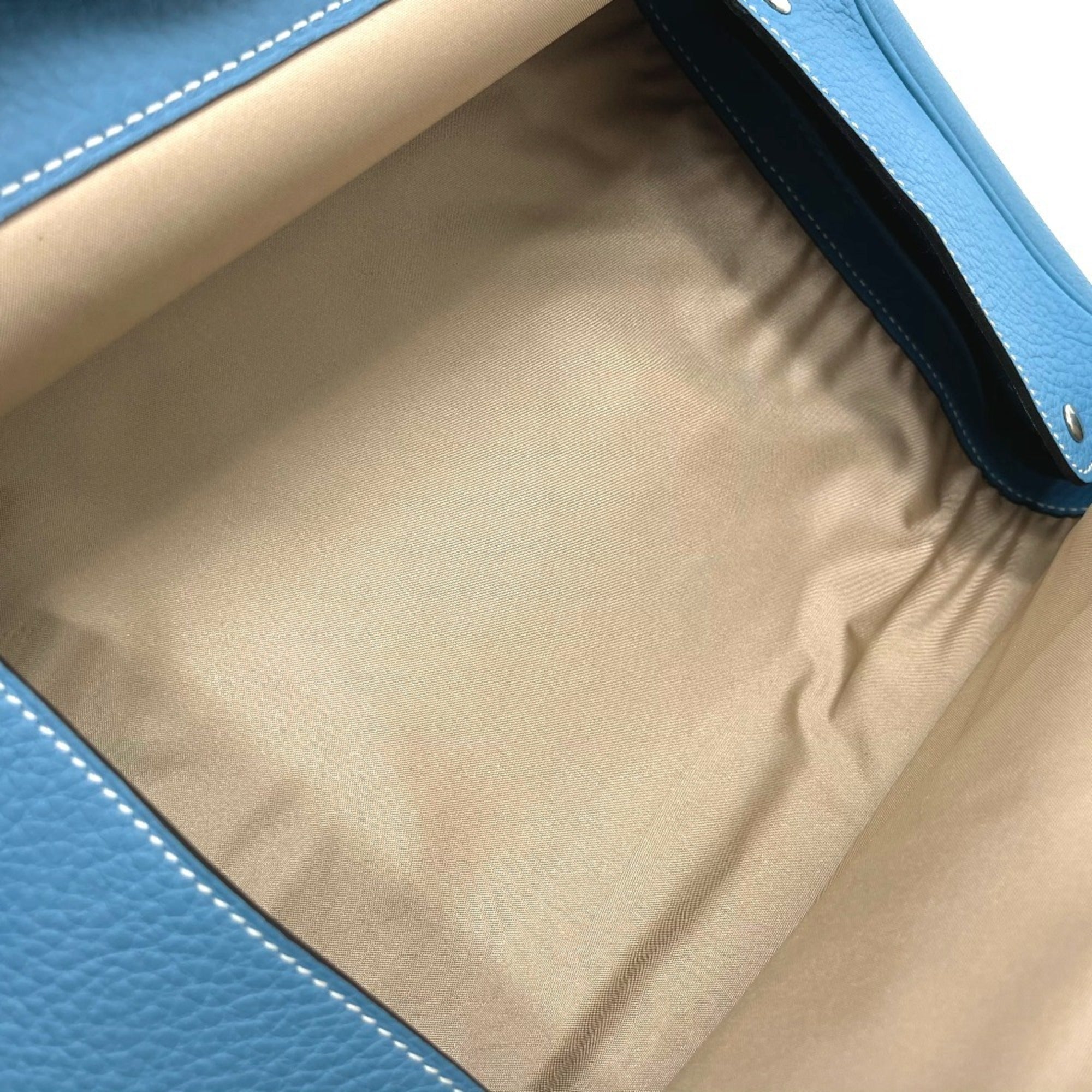 Hermes Equi Blue Paradise Toile H Taurillon Clemence Leather Clutch Bag Pouch (Pre-Owned)