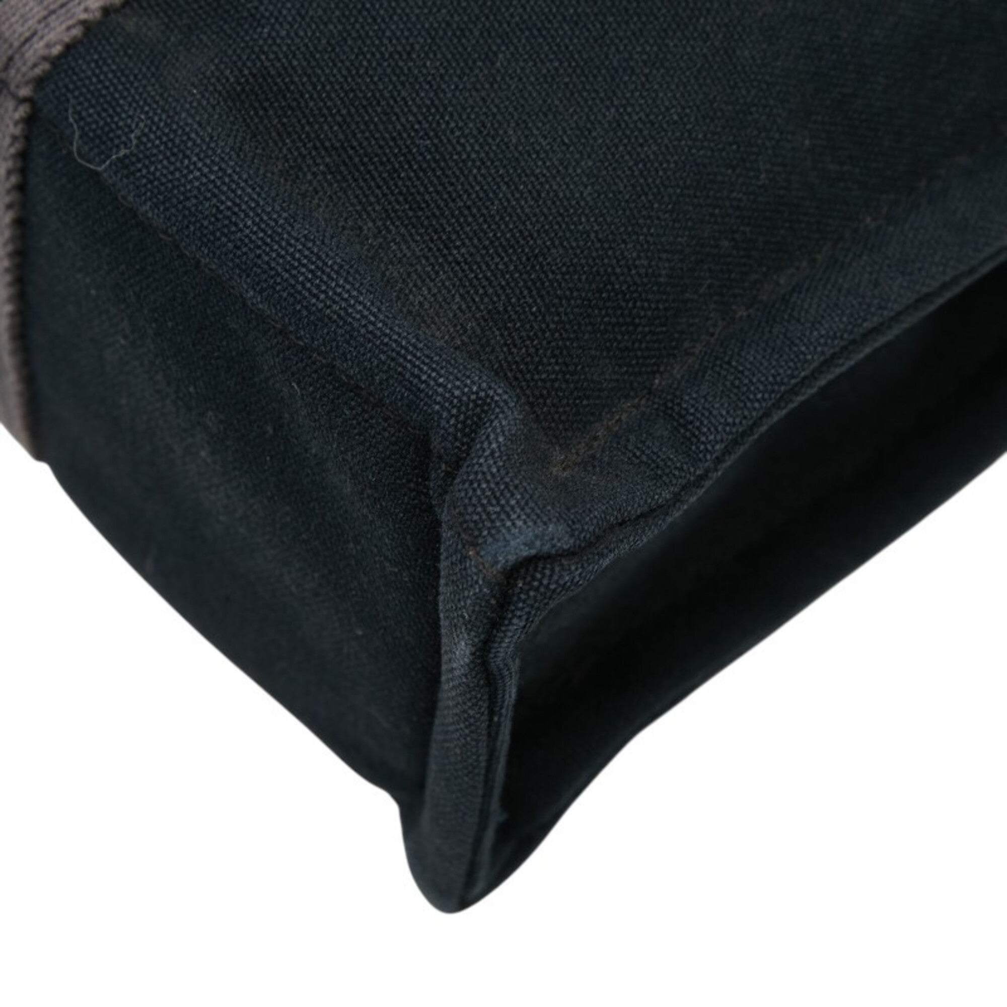 Hermes Black Gray Canvas Handbag Tote Bag (Pre-Owned)