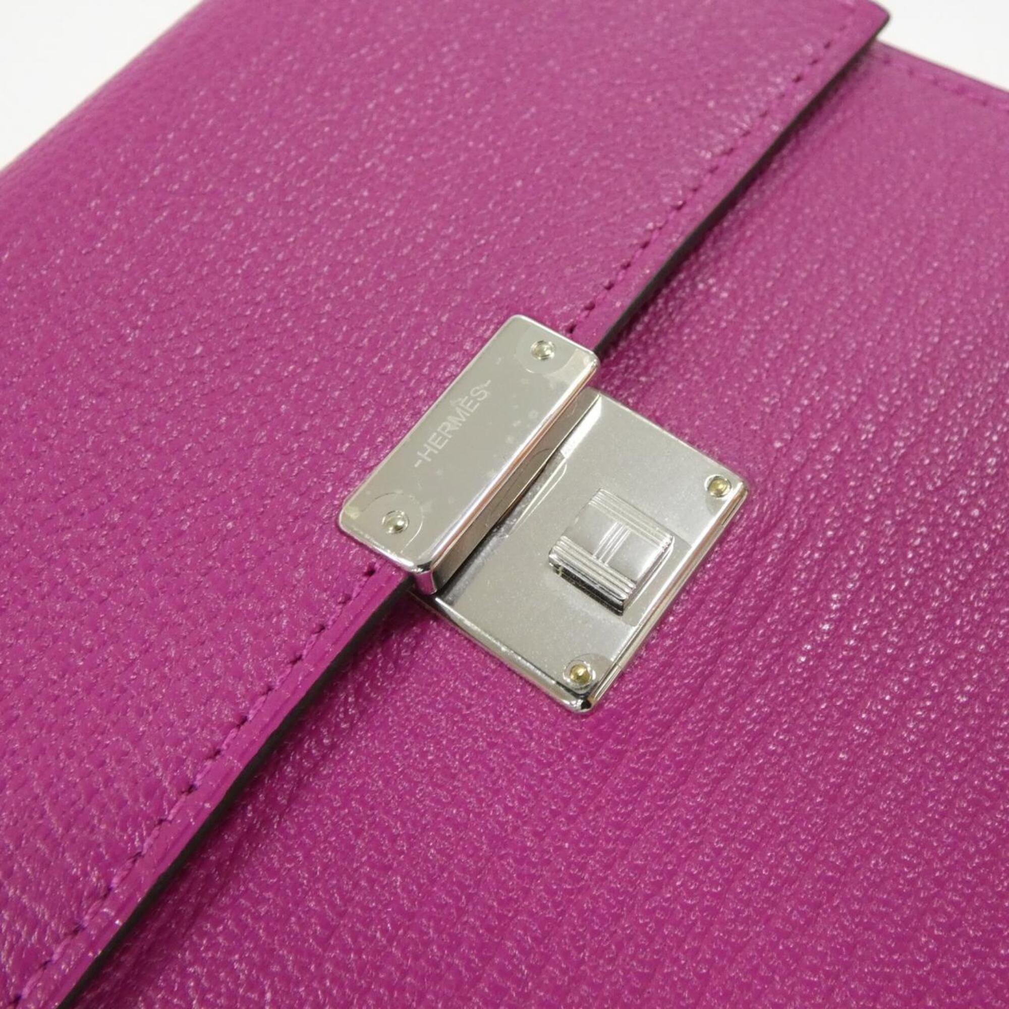 Hermes Rose Purple Chevre Leather Wallet (Bi-Fold) (Pre-Owned)