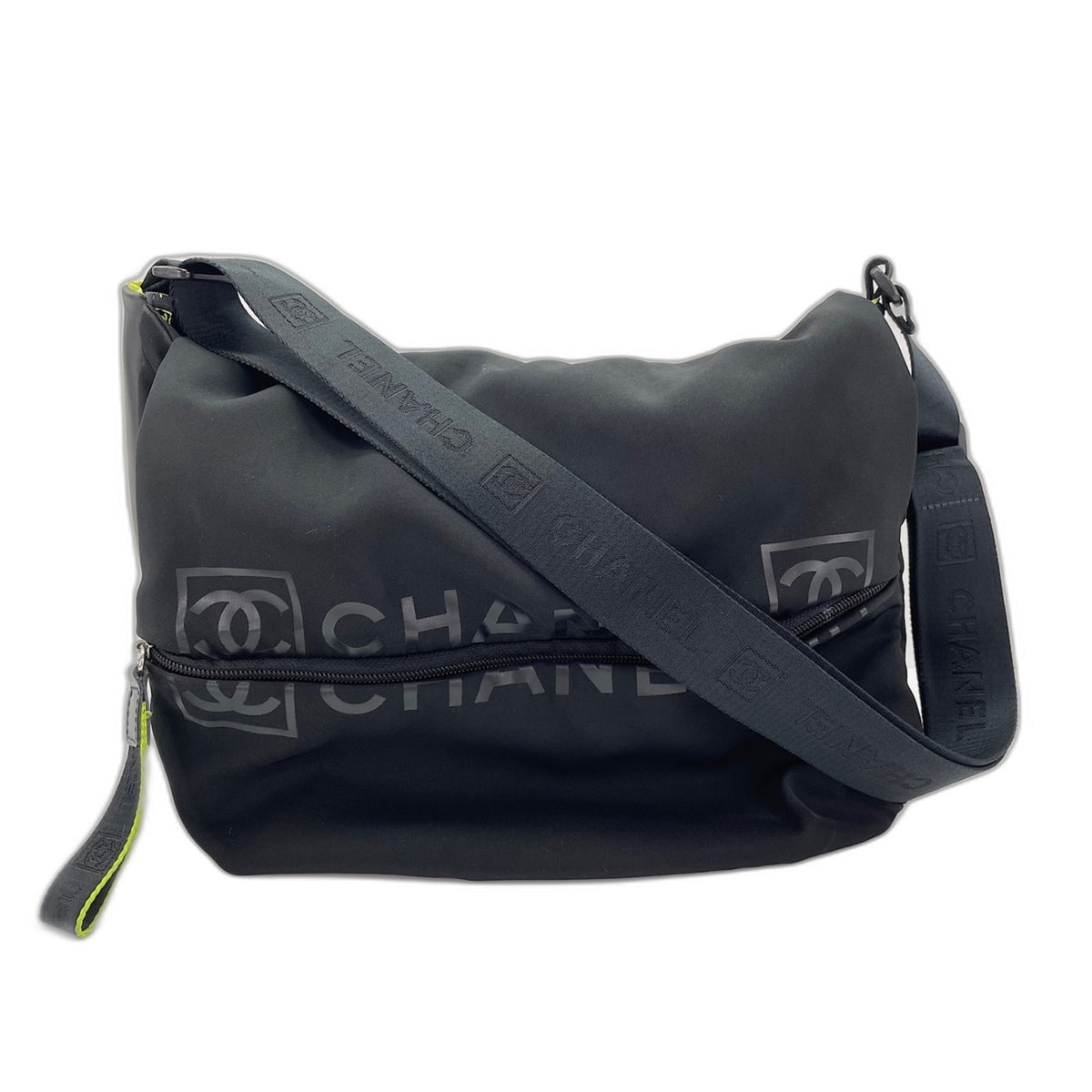 Chanel Sport Black Clear Nylon Shoulder Bag (Pre-Owned)