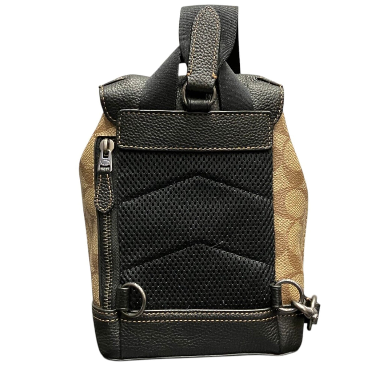 Coach Beige Black Pvc Leather Shoulder Bag (Pre-Owned)