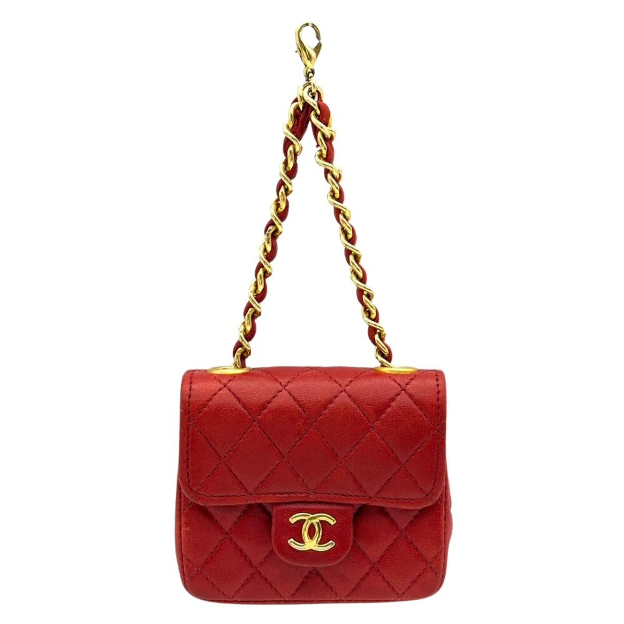 Chanel Matelasse Red Color Leather Handbag (Pre-Owned)