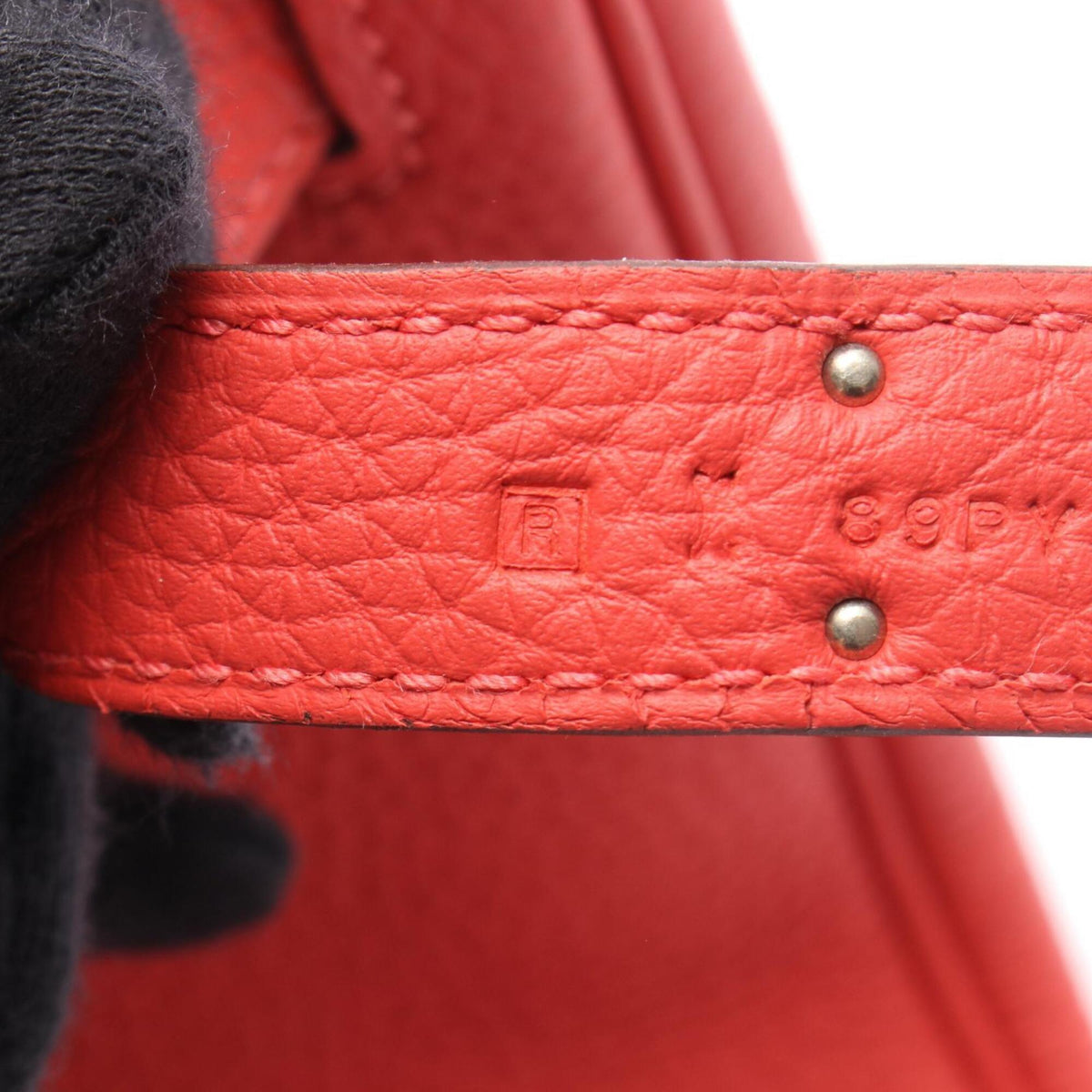 Hermes Red Color Togo Leather Leather Handbag (Pre-Owned)
