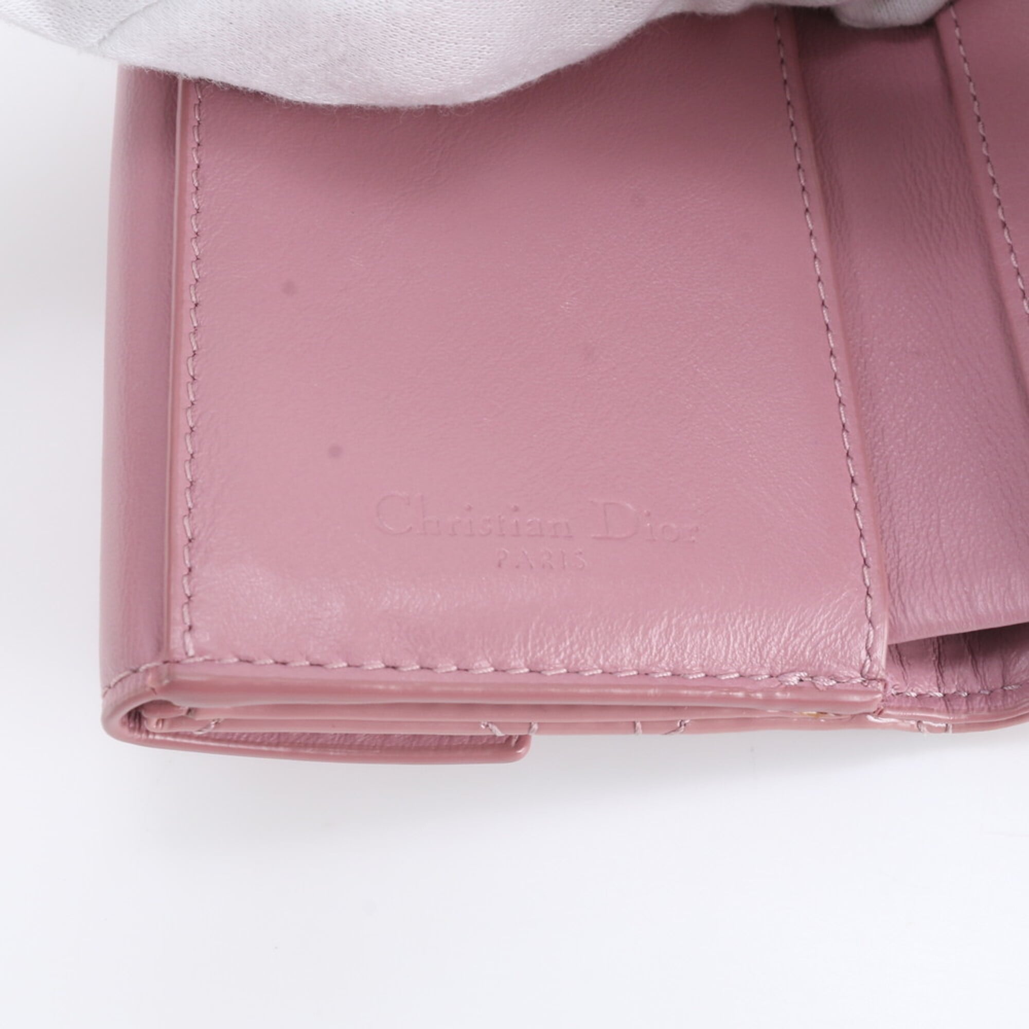Christian Dior Pink Leather Wallet (Tri-Fold) (Pre-Owned)
