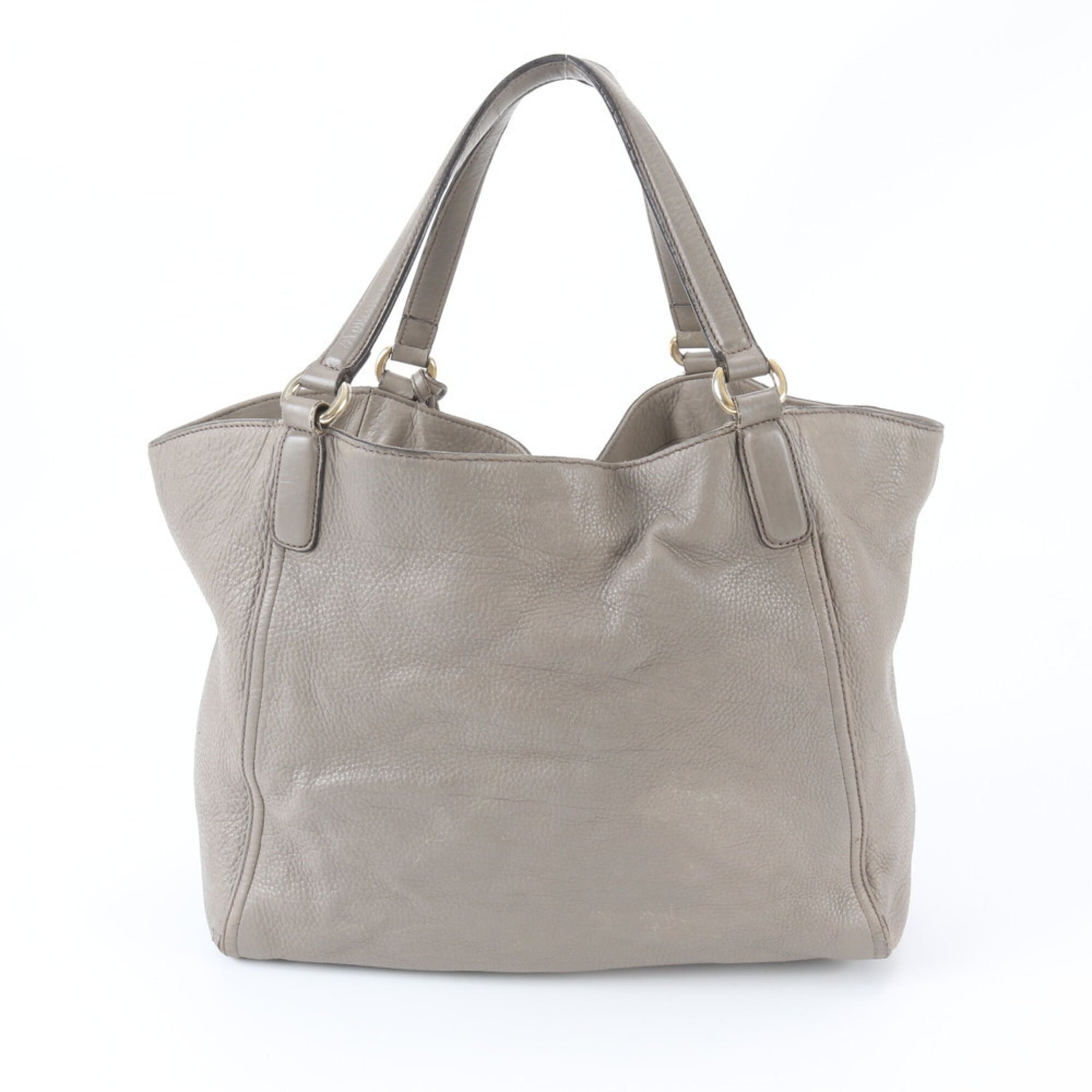 Gucci Soho Gray Beige Leather Handbag (Pre-Owned)