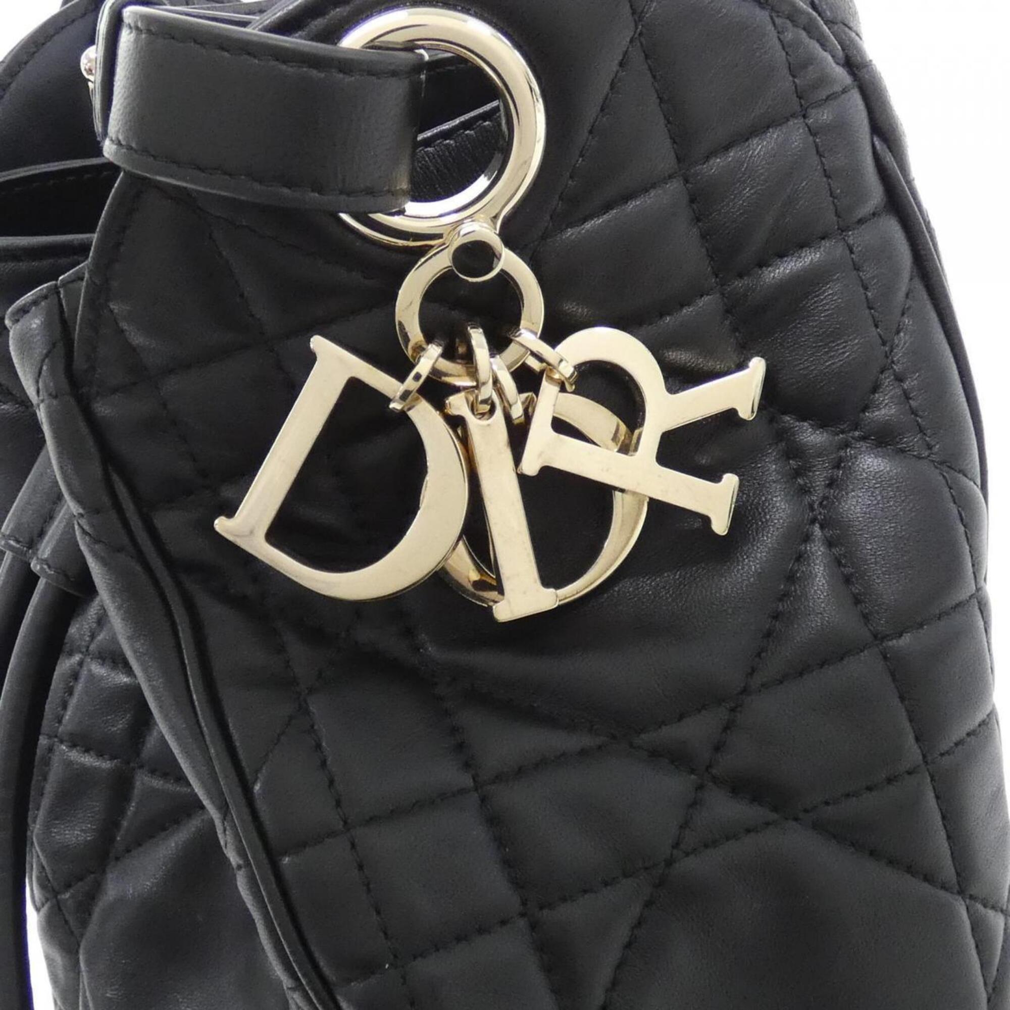 Christian Dior Black Leather Shoulder Bag (Pre-Owned)