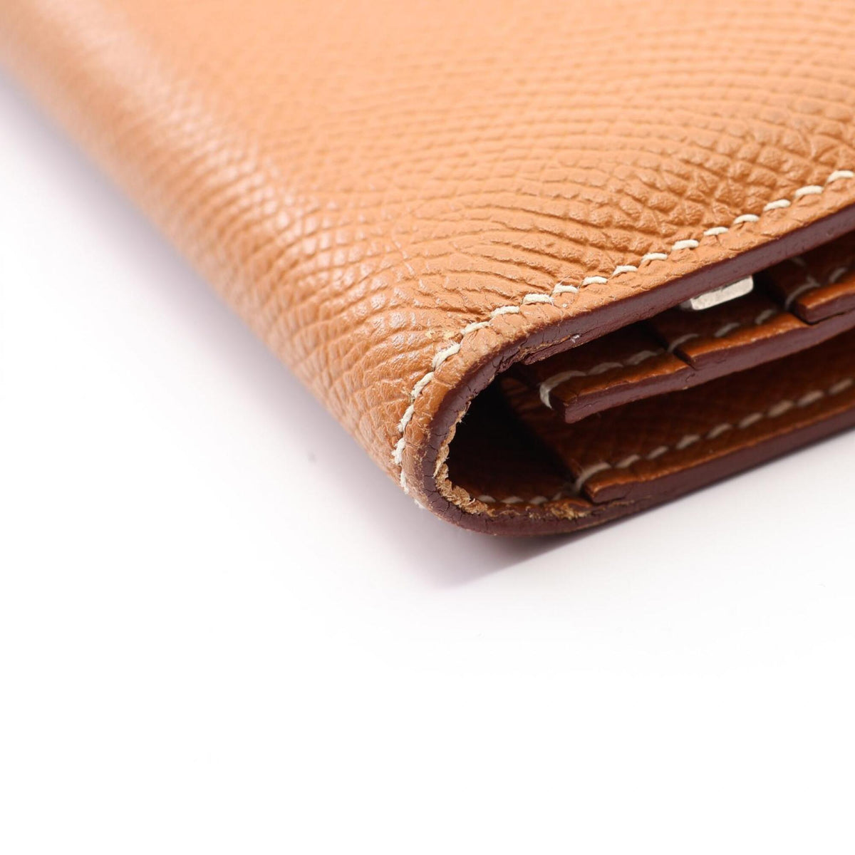 Hermes Brown Epsom Leather Long Wallet (Bi-Fold) (Pre-Owned)