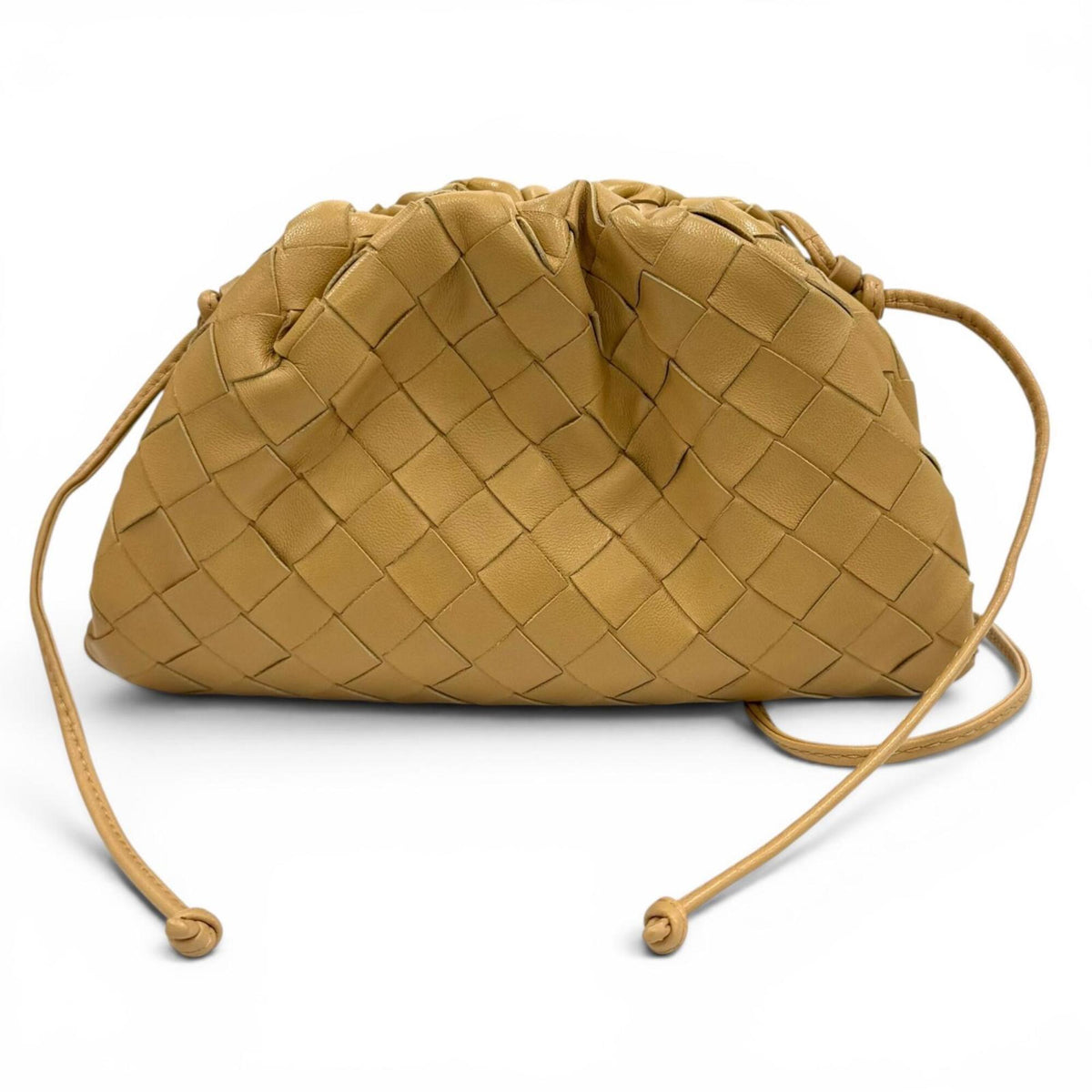 Bottega Veneta Beige Leather Pouch Shoulder Bag (Pre-Owned)