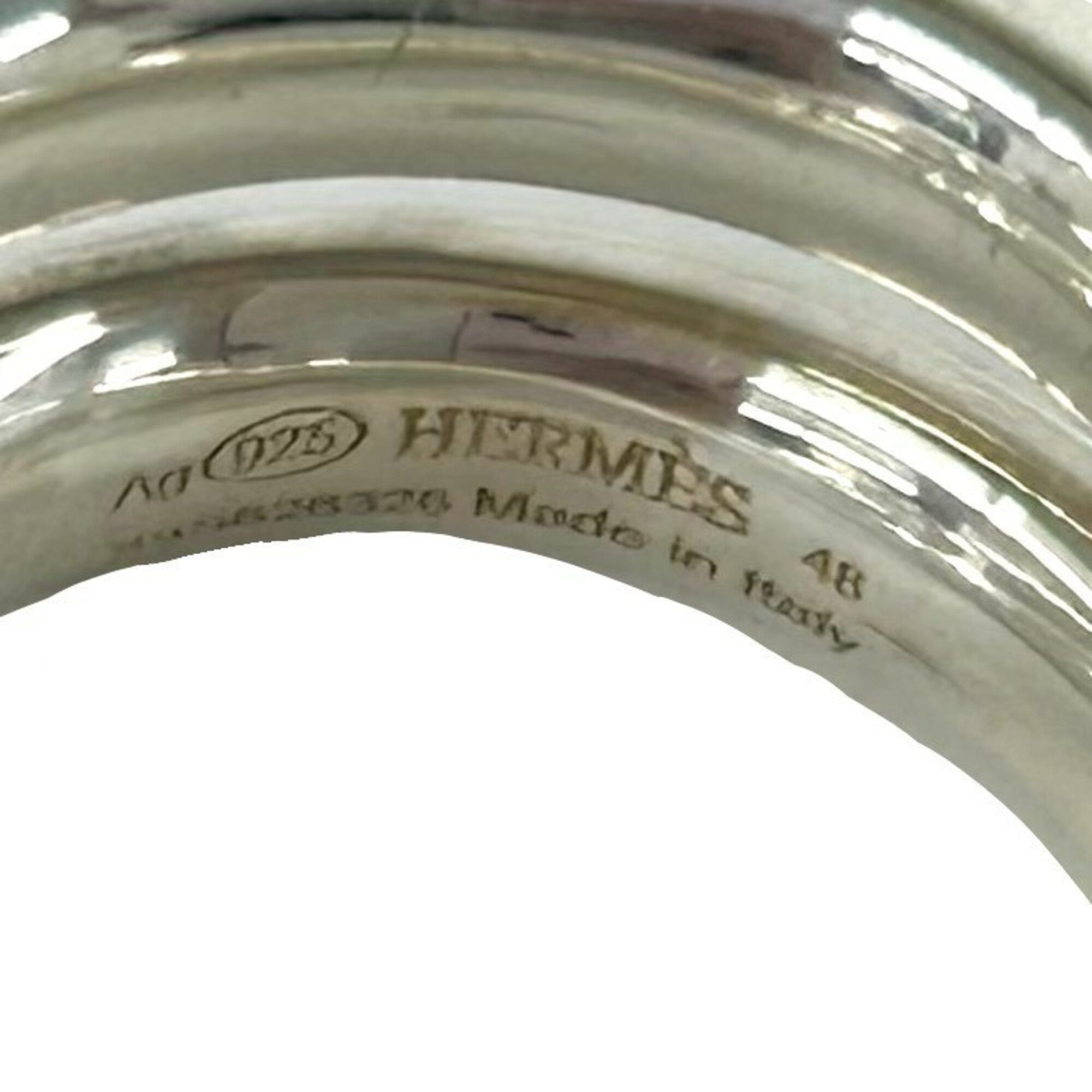 Hermes Silver Silver 925 Band Ring (Pre-Owned)