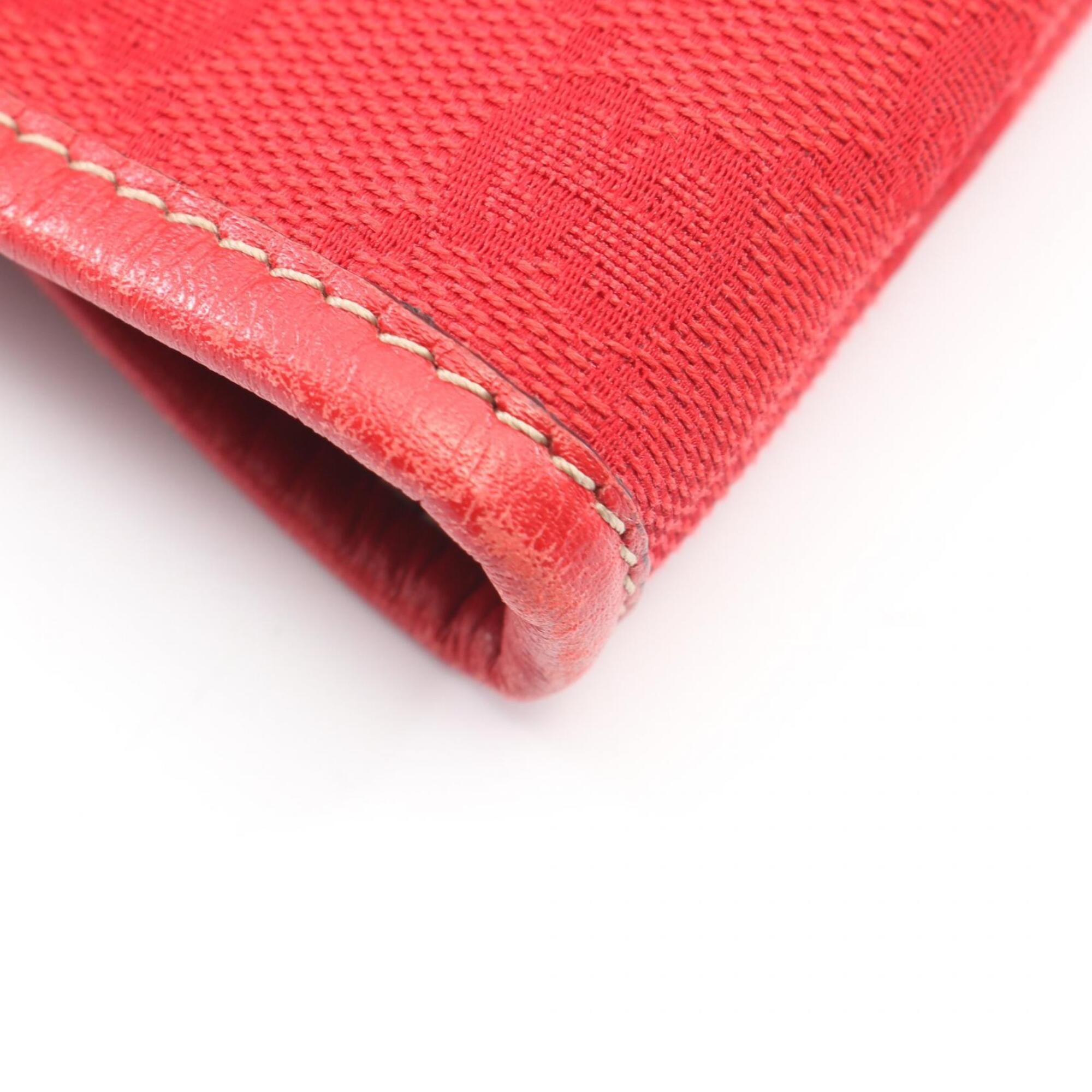 Gucci Red Color Gg Canvas Leather Handbag Tote Bag (Pre-Owned)