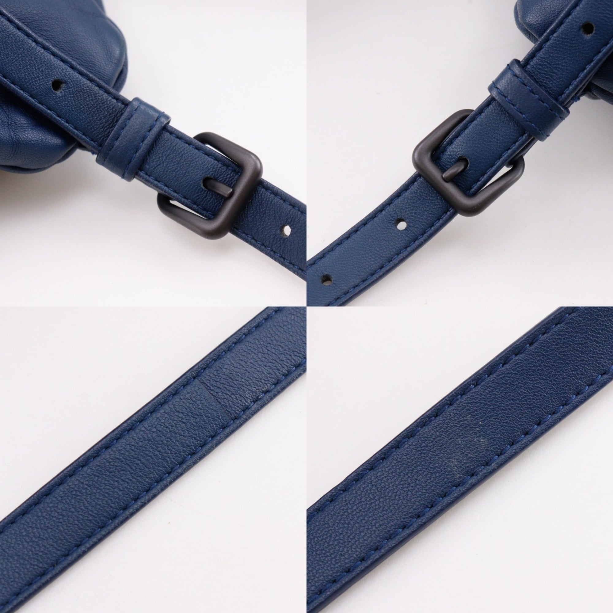 Bottega Veneta Intrecciato Blue Leather Backpack (Pre-Owned)