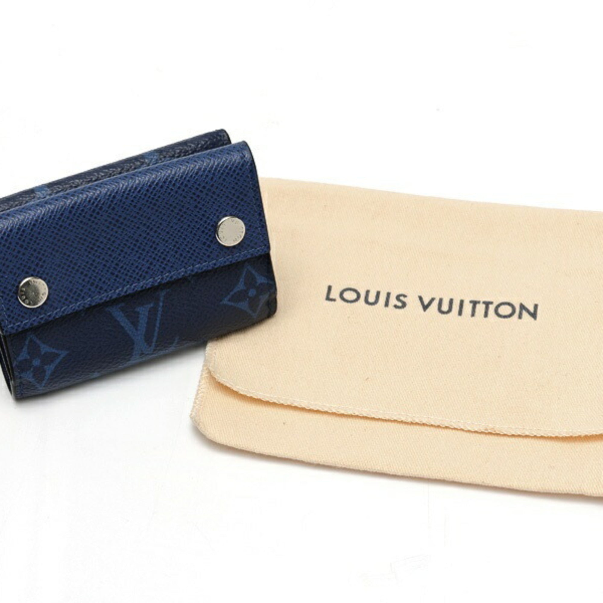 Louis Vuitton Blue Taigarama Wallet (Tri-Fold) (Pre-Owned)