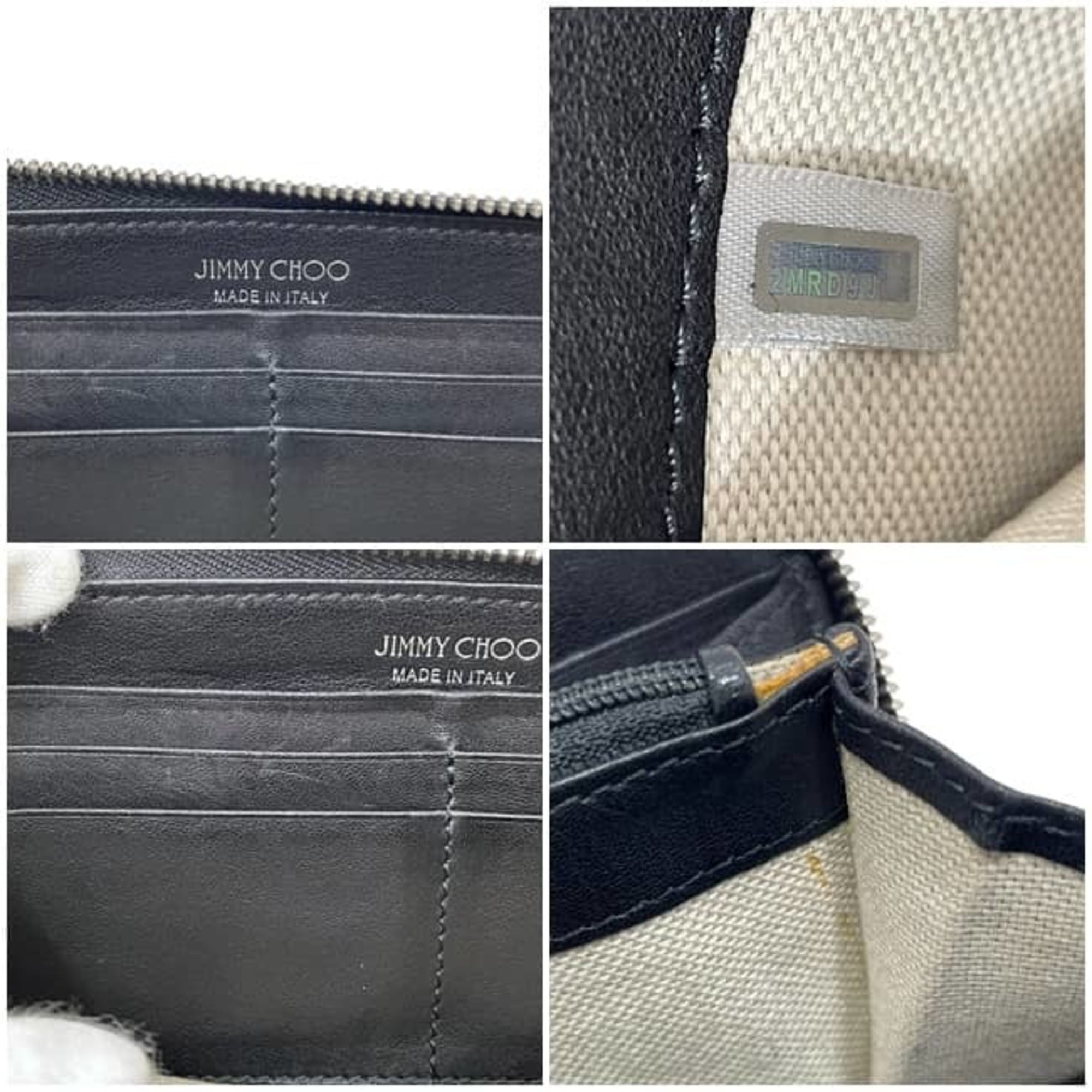 Jimmy Choo Black Leather Long Wallet (Bi-Fold) (Pre-Owned)