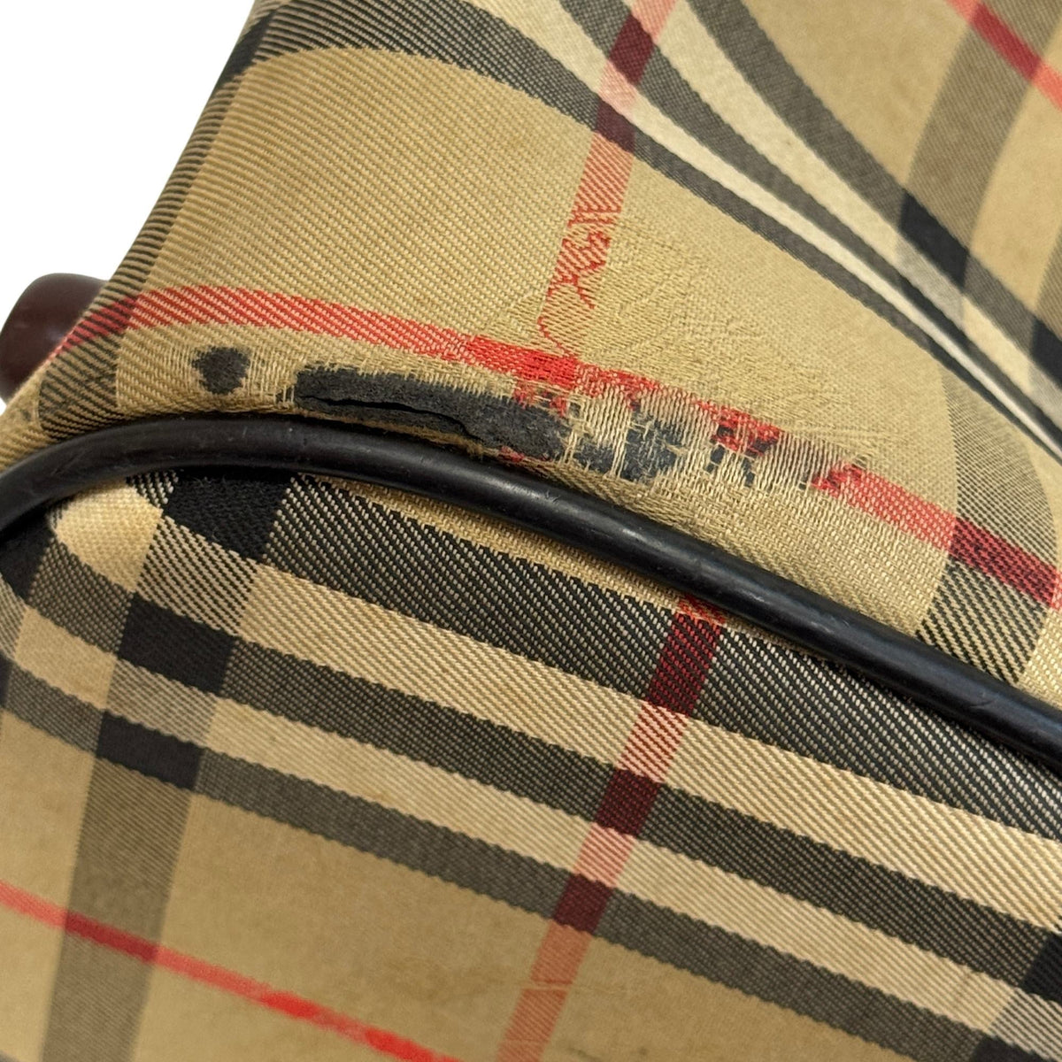 Burberry Brown Canvas Boston Bag Handbag (Pre-Owned)