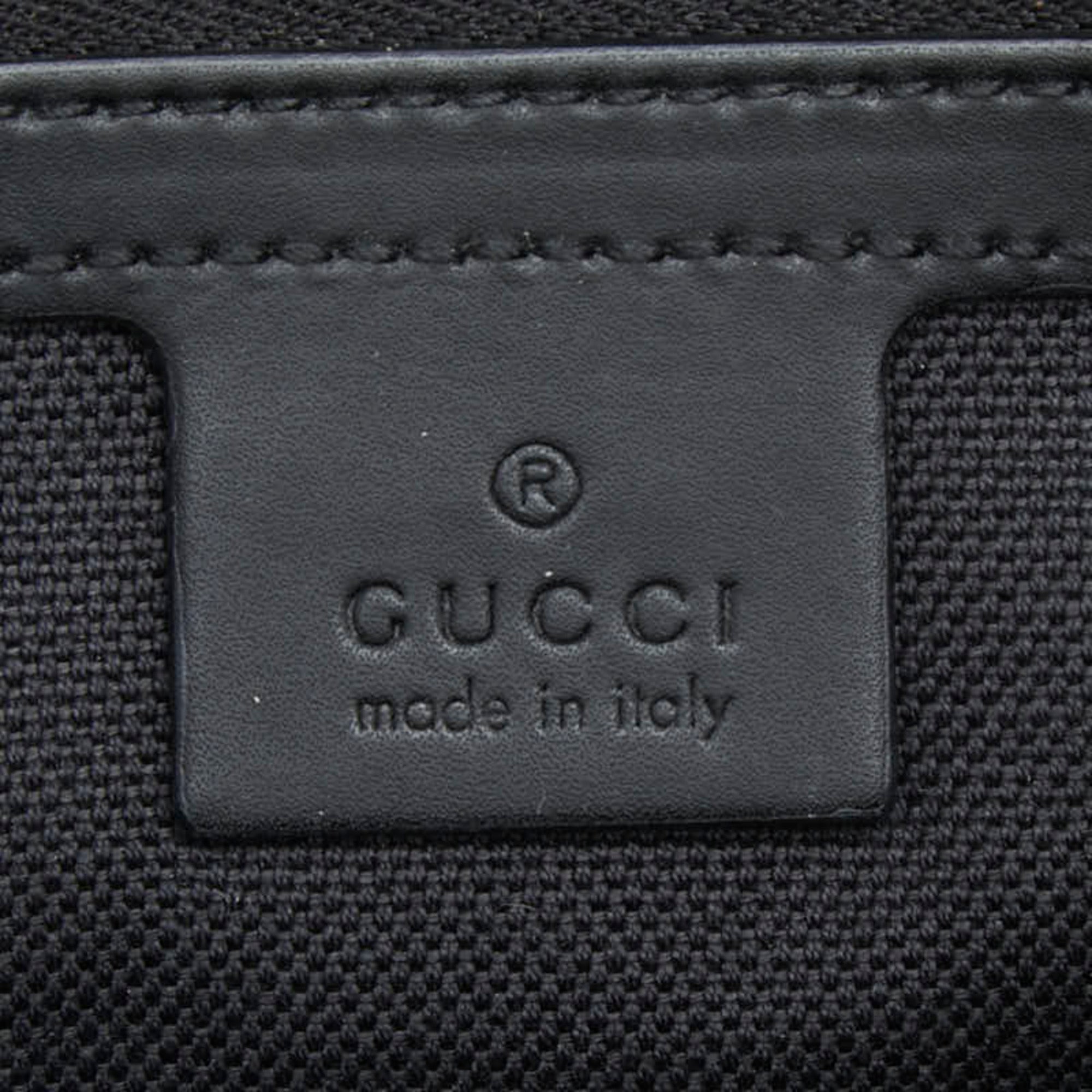 Gucci Black Gray Pvc Leather Fanny Pack (Pre-Owned)