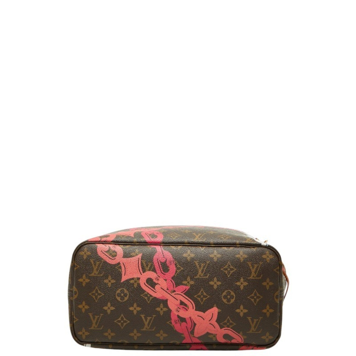 Louis Vuitton Brown Pink Pvc Leather Pouch Shoulder Bag Tote Bag (Pre-Owned)