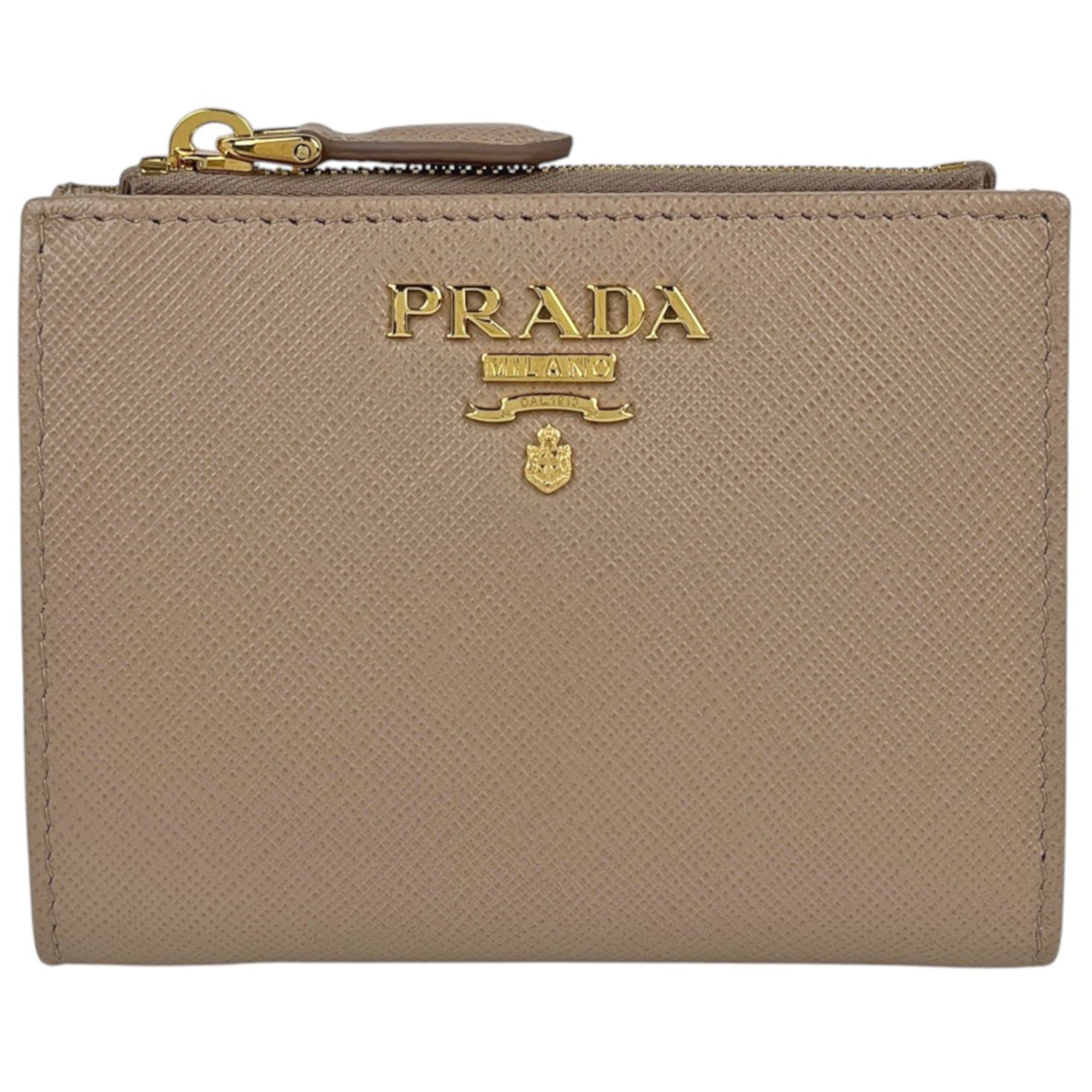 Prada Beige Saffiano Lux Wallet (Bi-Fold) (Pre-Owned)