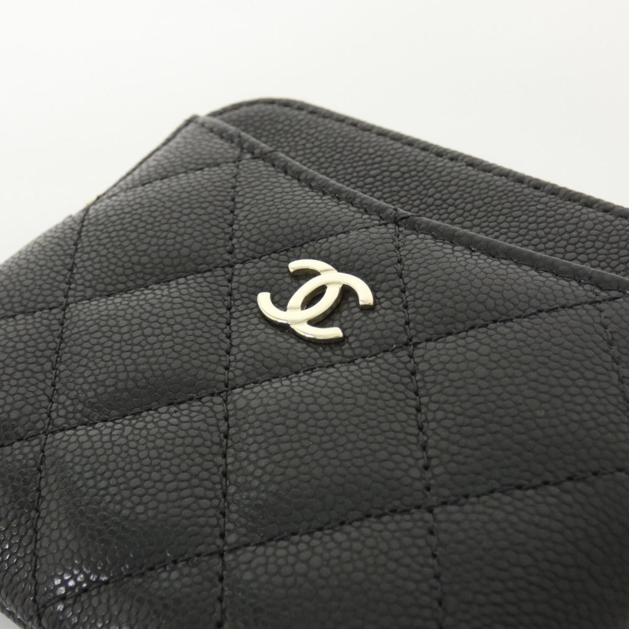 Chanel Black Grained Calfskin Coin Purse/Coin Case (Pre-Owned)
