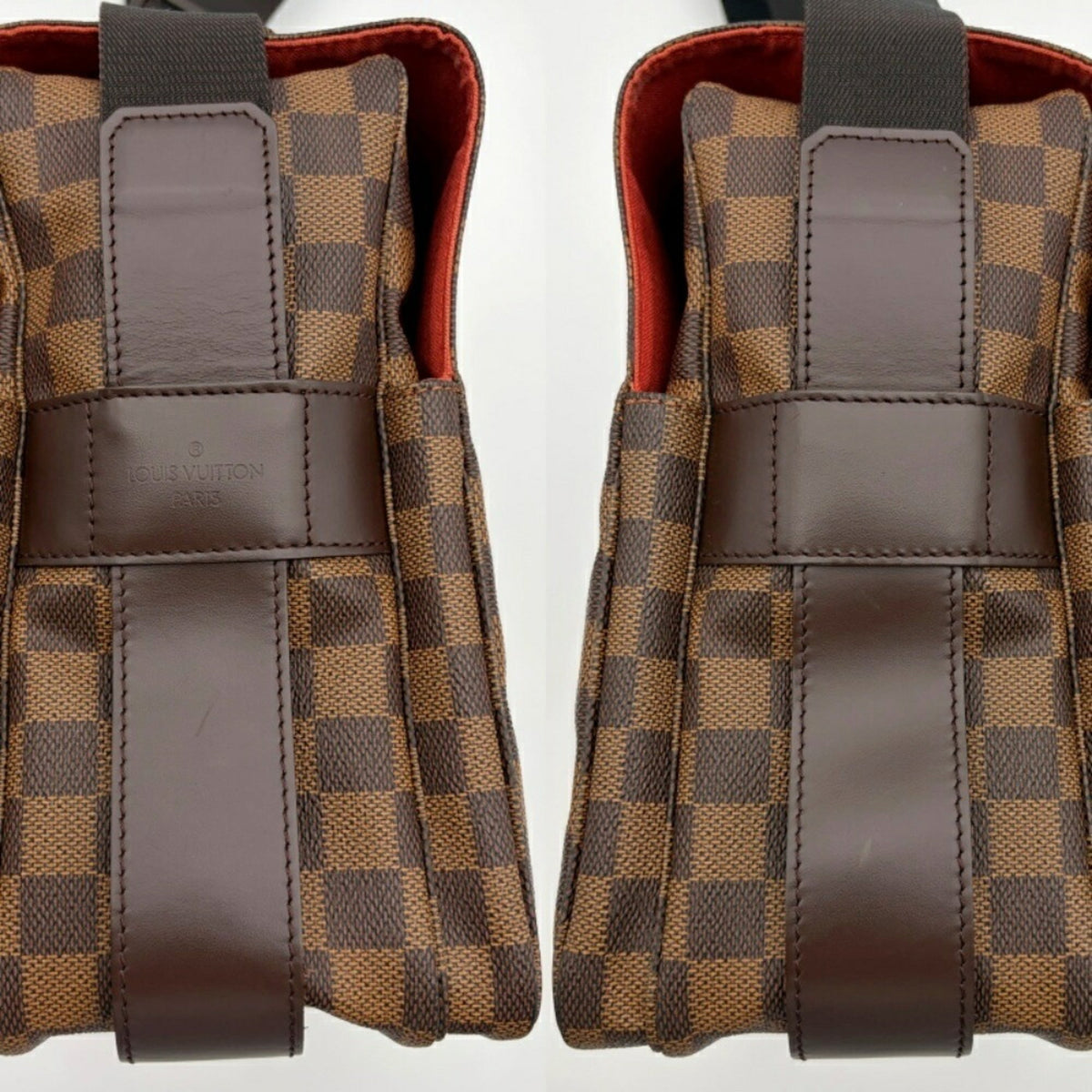 Louis Vuitton Ebene Damier Canvas Leather Shoulder Bag (Pre-Owned)