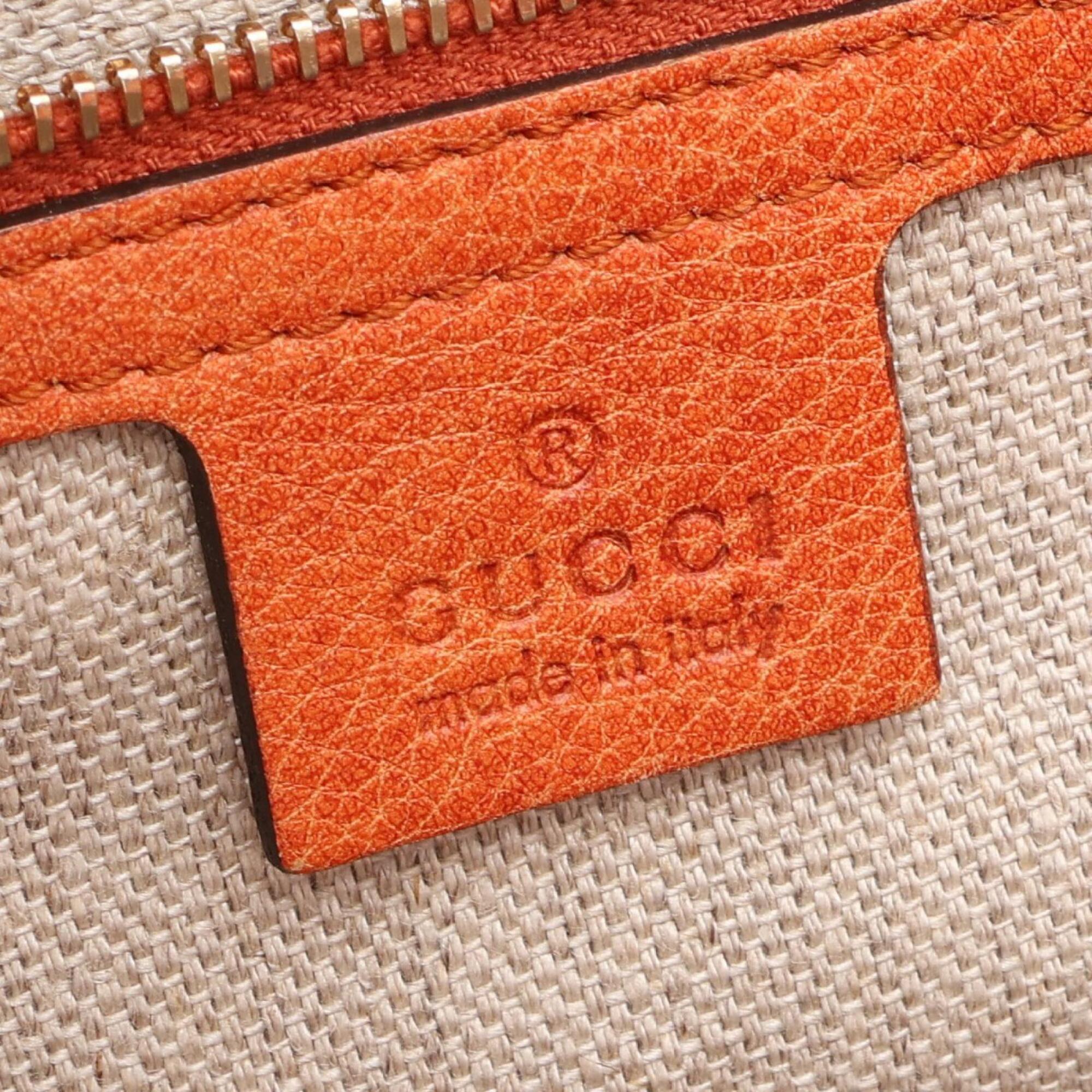 Gucci Orange Leather Handbag Tote Bag (Pre-Owned)