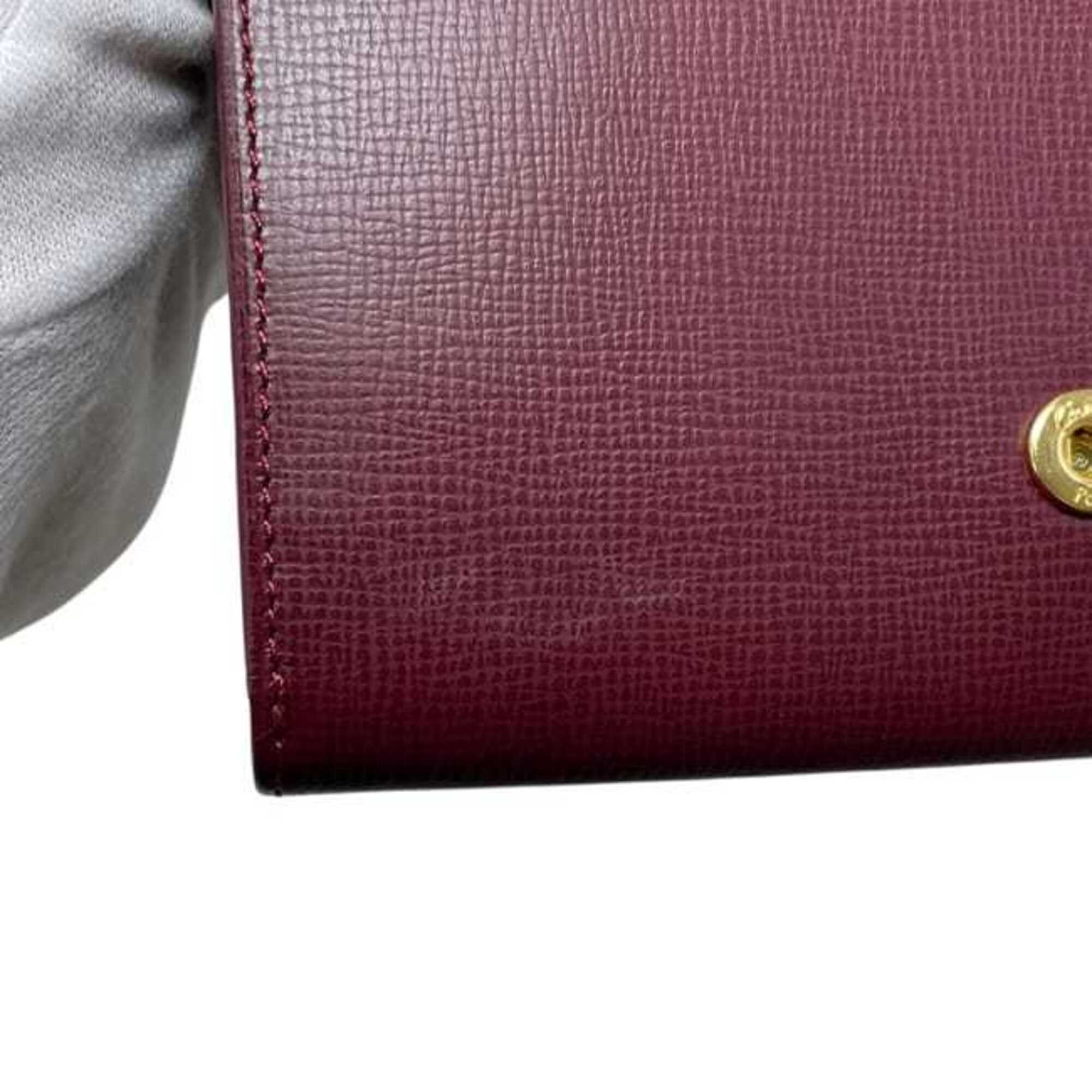 Cartier Bordeaux Wine Red Leather Wallet (Bi-Fold) (Pre-Owned)