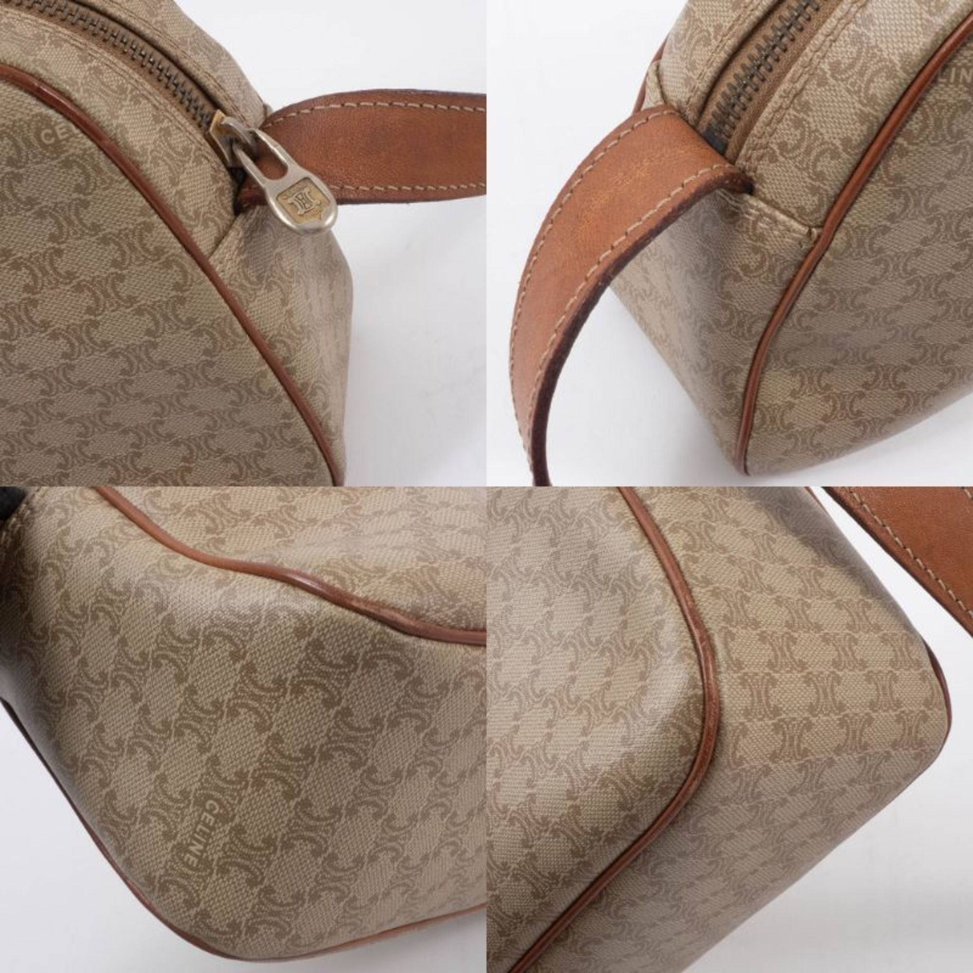 Celine Macadam Beige Brown Leather Pvc Shoulder Bag (Pre-Owned)