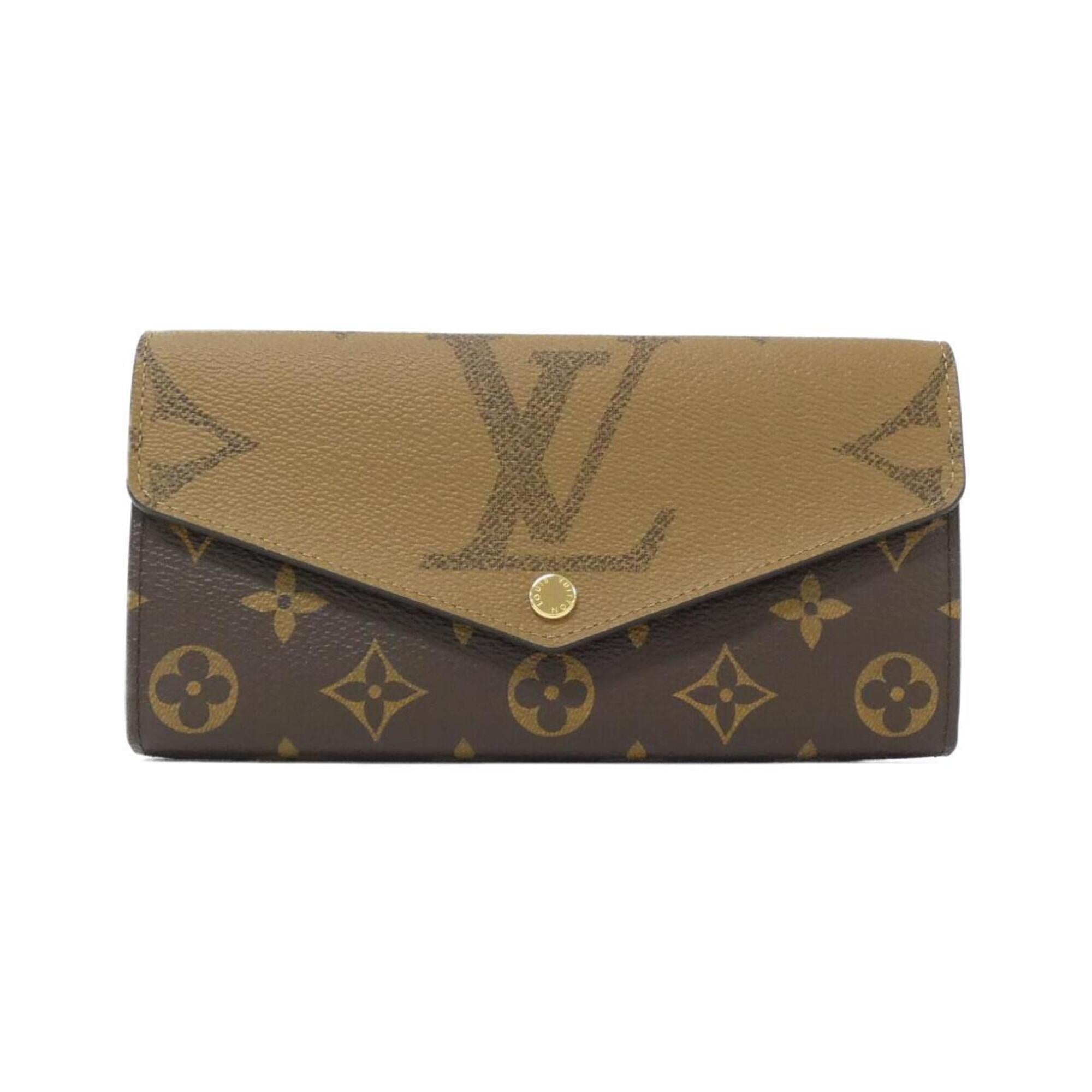 Louis Vuitton Marron Coated Canvas Long Wallet (Bi-Fold) (Pre-Owned)