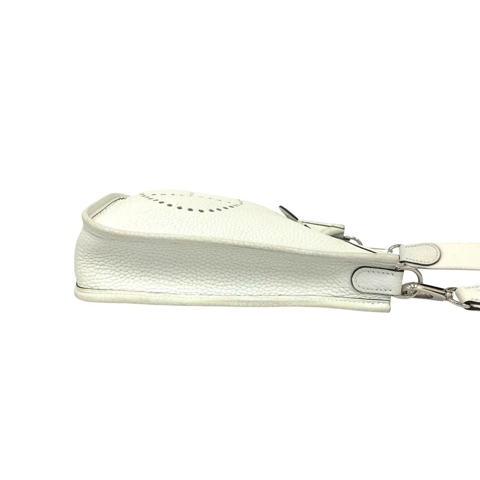 Hermes White Taurillon Clemence Leather Pochette Shoulder Bag (Pre-Owned)