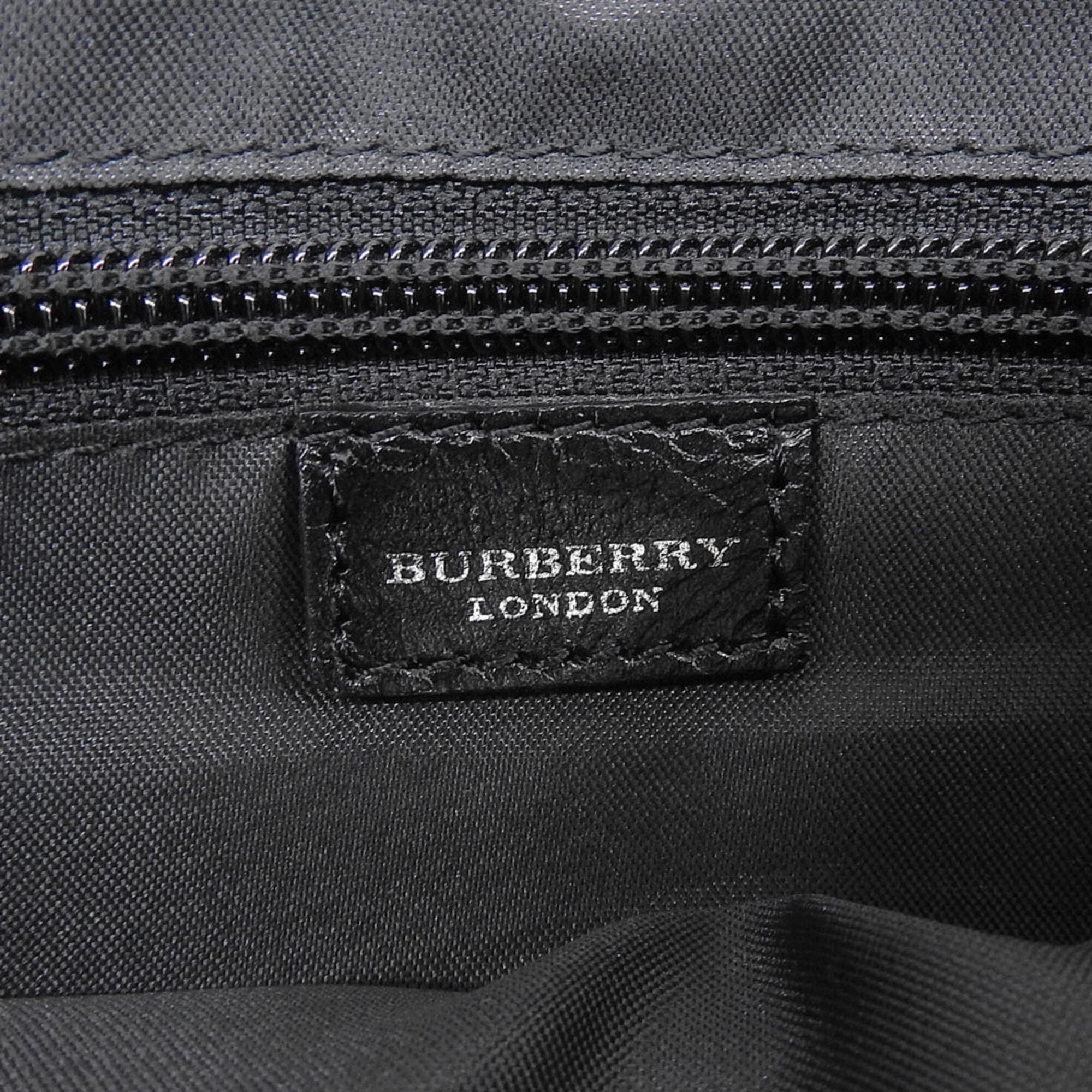Burberry Black Gray Nylon Shoulder Bag (Pre-Owned)
