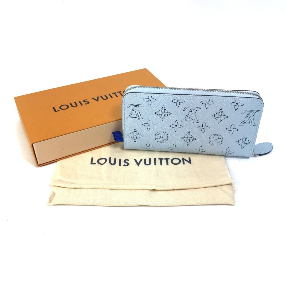 Louis Vuitton Mahina Blue Monogram Long Wallet (Bi-Fold) (Pre-Owned)