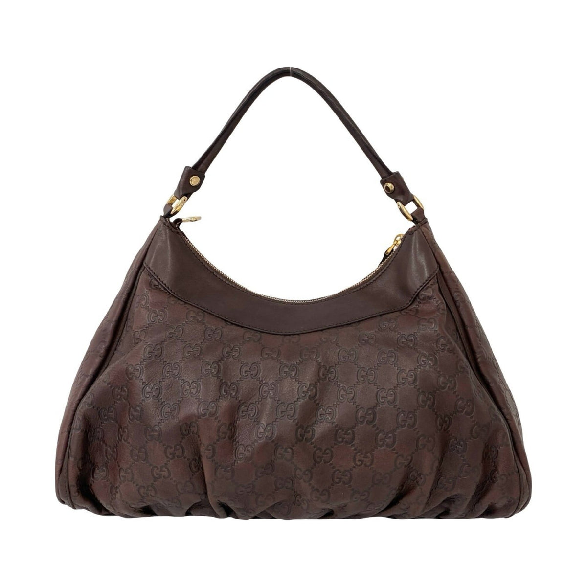Gucci Brown Leather Shoulder Bag Tote Bag (Pre-Owned)