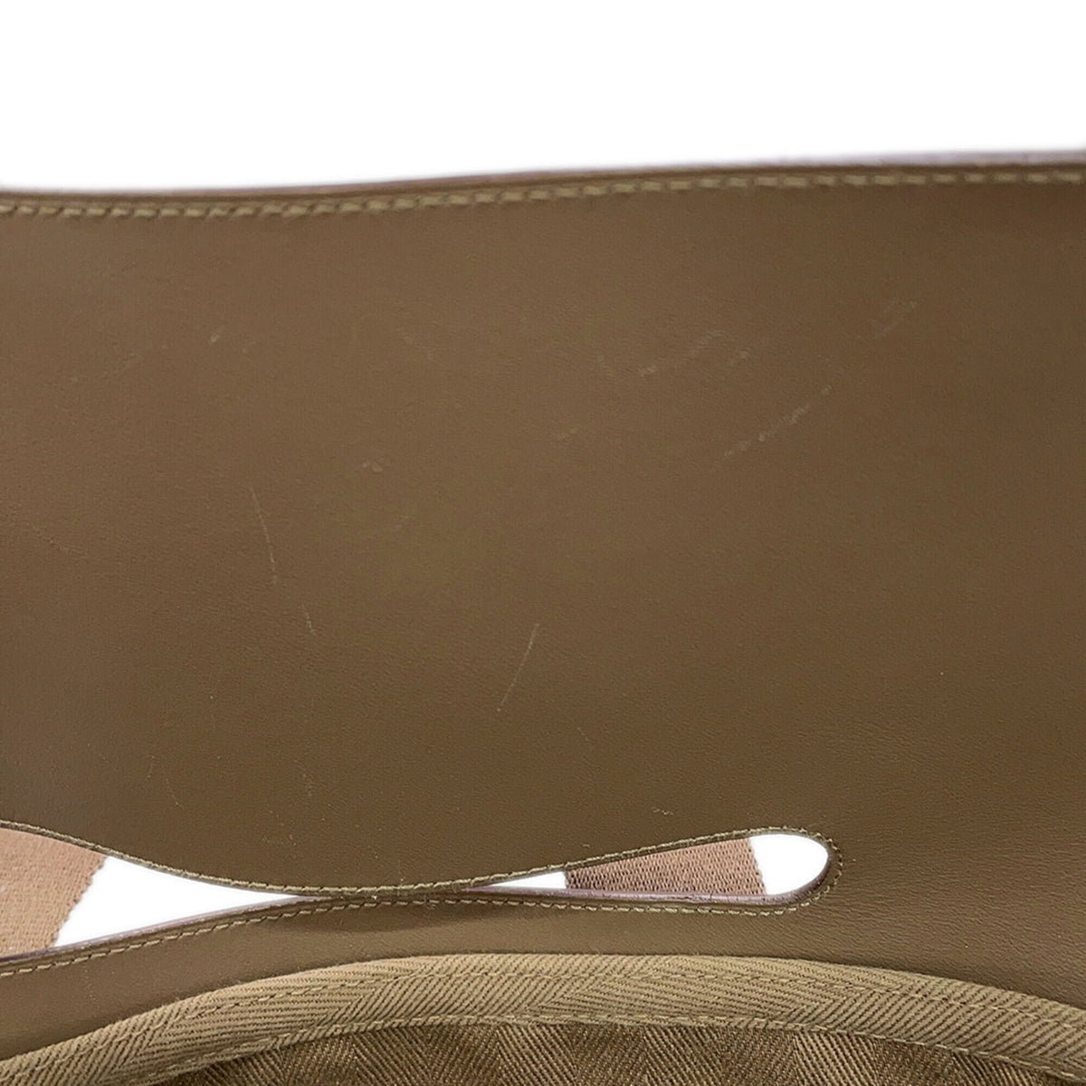 Hermes Kara Etoupe Gray Toile Chevron Swift Leather Handbag Pouch (Pre-Owned)