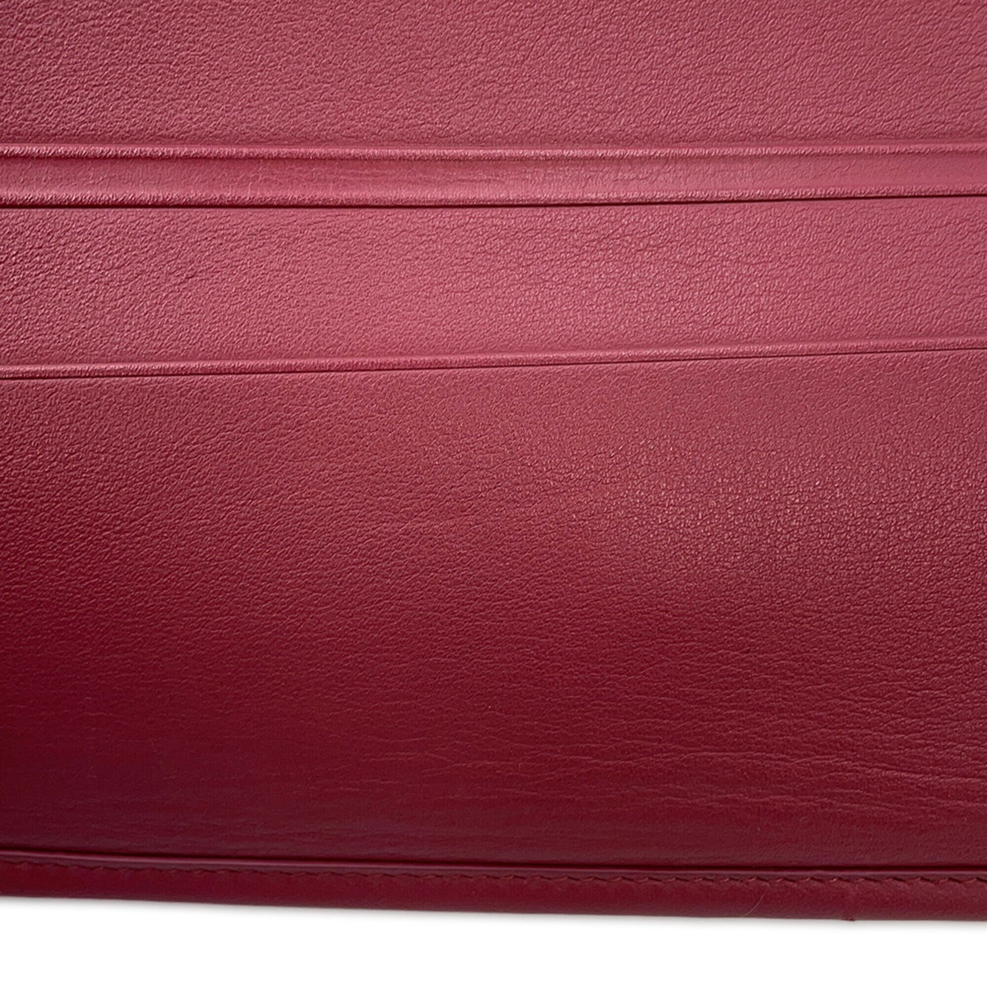 Christian Dior Wine Leather Handbag Tote Bag (Pre-Owned)