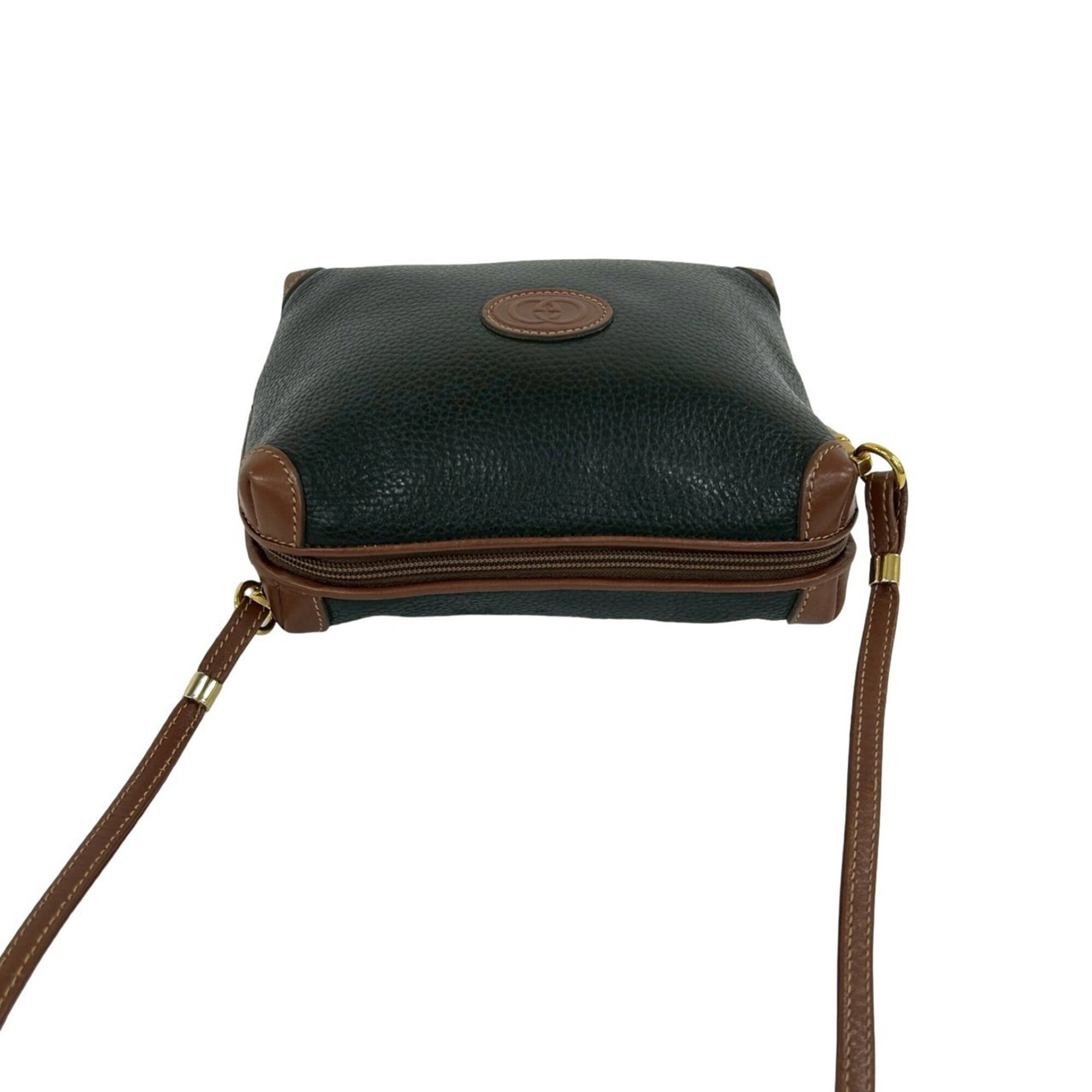 Gucci Black Brown Leather Pochette Shoulder Bag (Pre-Owned)